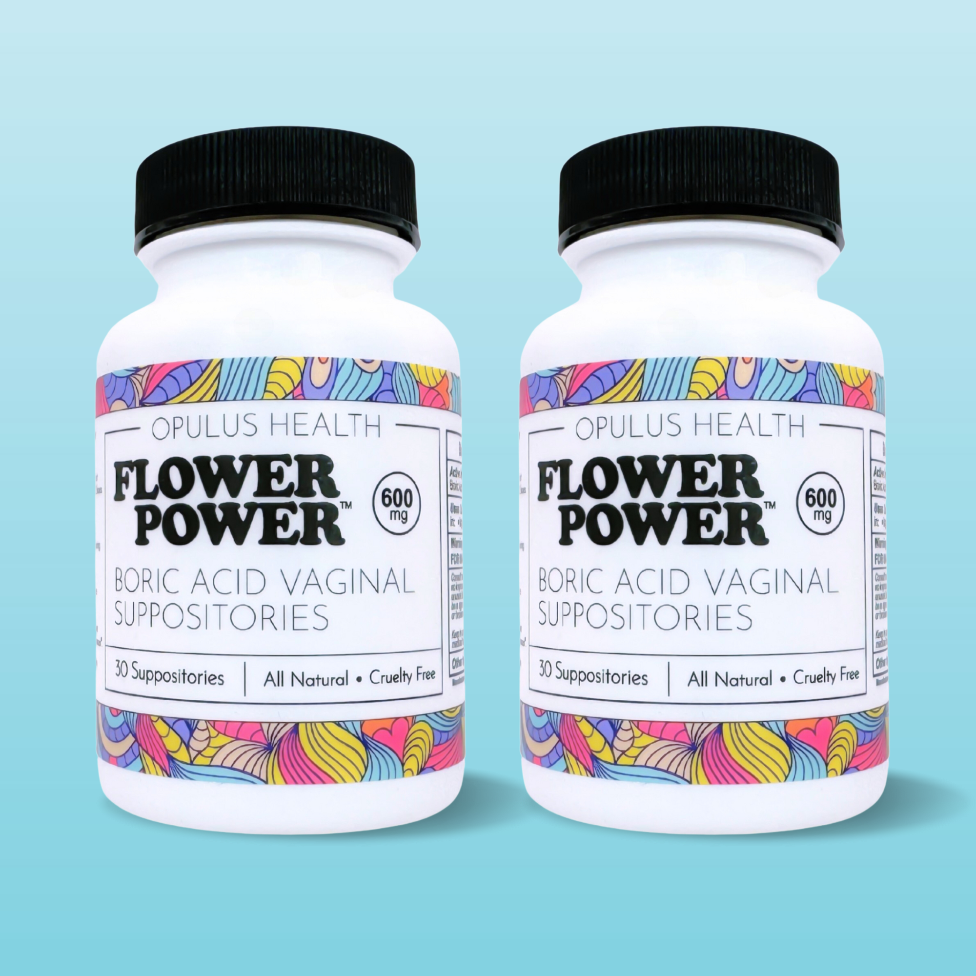 Flower Power® Boric Acid Suppositories for Odor and Balance (30ct/ea) by FlowerPower™ Feminine Health