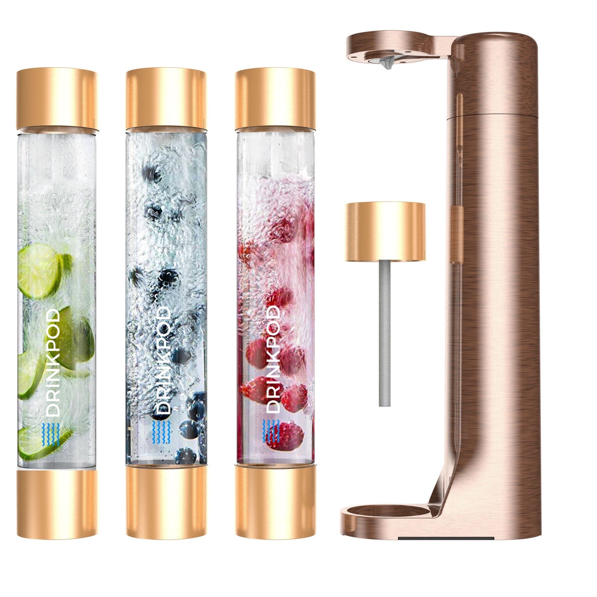 FIZZPod Soda Machine + 1 CO₂ Cylinder - Make Homemade Sparkling Water, Juice, Tea and Cocktail Drinks with Fruits & Candy by Drinkpod