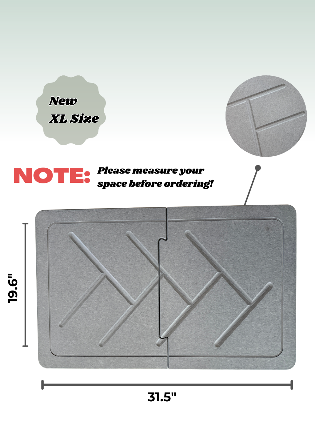 XL Quick Dry Diatomaceous Earth Floor Stone Bath mat and Dish Mat | Bathroom Shower Mat Non-Slip | Super Absorbent | Eco Friendly