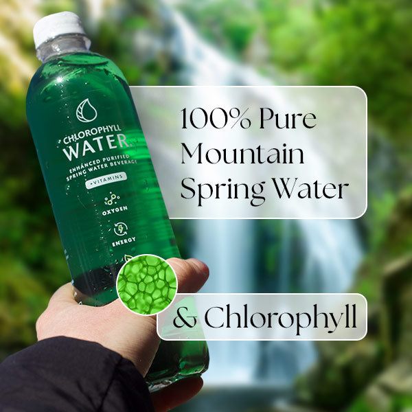 Chlorophyll Water® (Case of 6): Purified Mountain Spring Water with Essential Vitamins by Chlorophyll Water