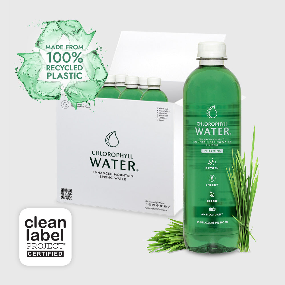 Chlorophyll Water® (Case of 6): Purified Mountain Spring Water with Essential Vitamins by Chlorophyll Water