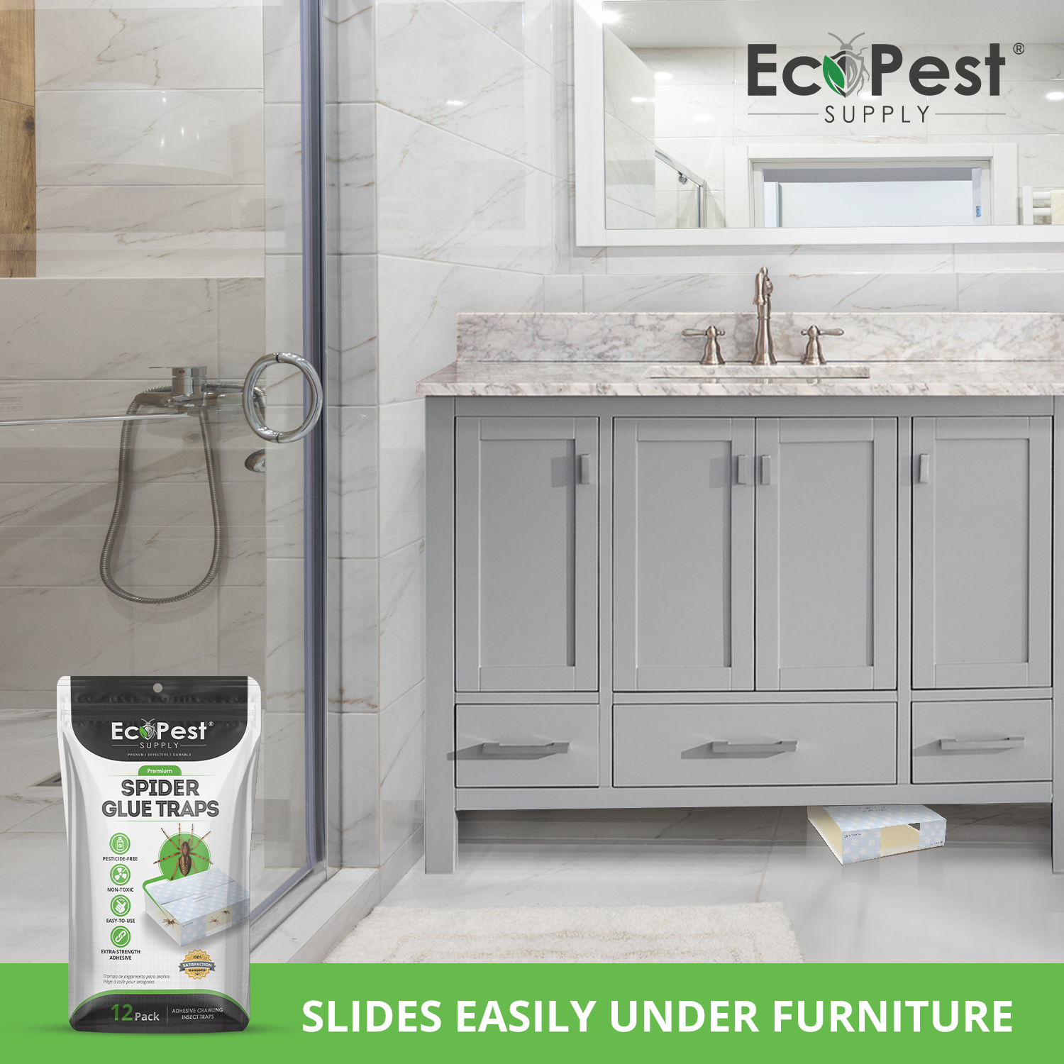 Spider Glue Traps – 20 Pack | Sticky Indoor Pest Control Trap for Spiders by EcoPest Supply