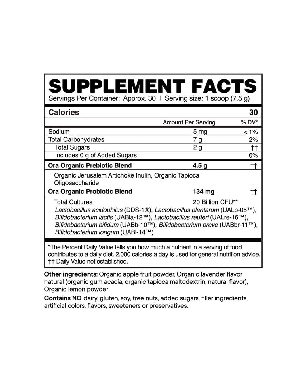 Organic Probiotics with Prebiotics Powder
