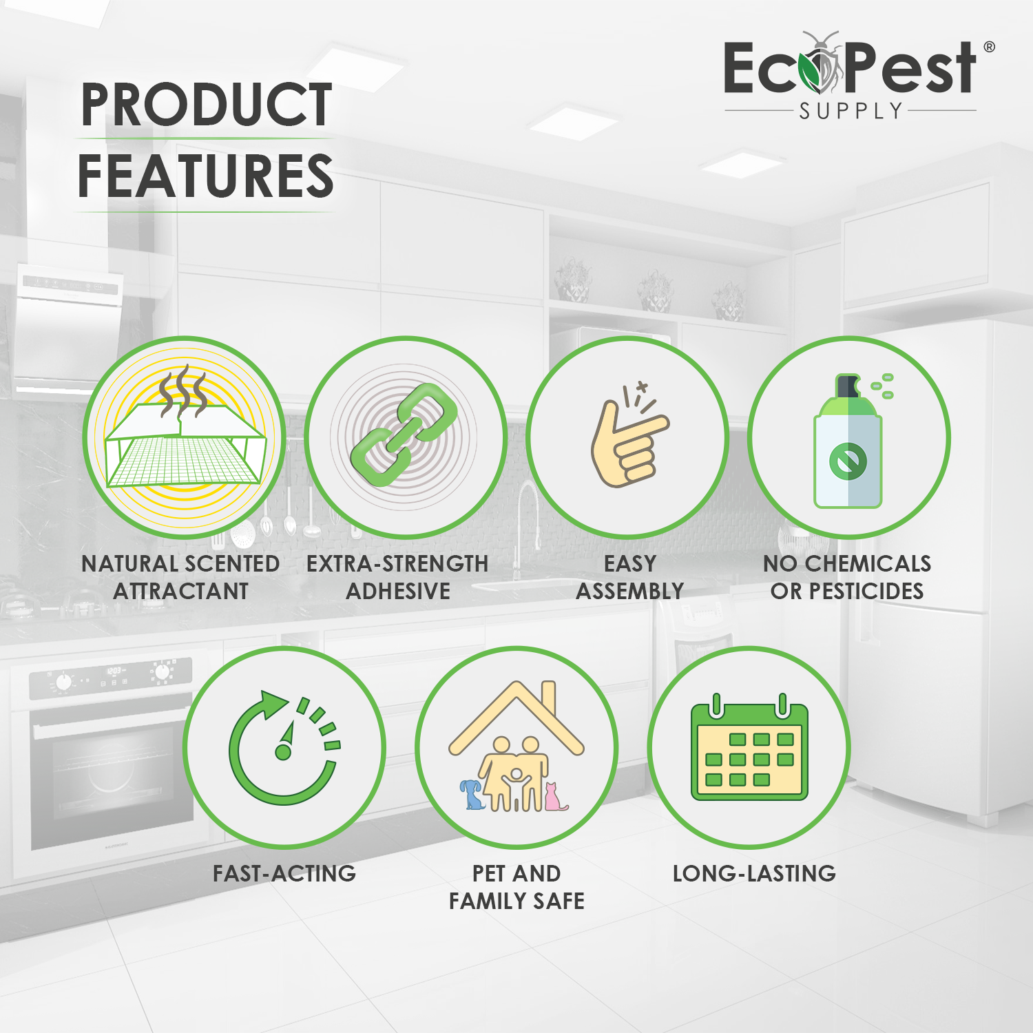 Roach Glue Traps – 12 Pack | Sticky Indoor Pest Control Trap for Cockroaches by EcoPest Supply