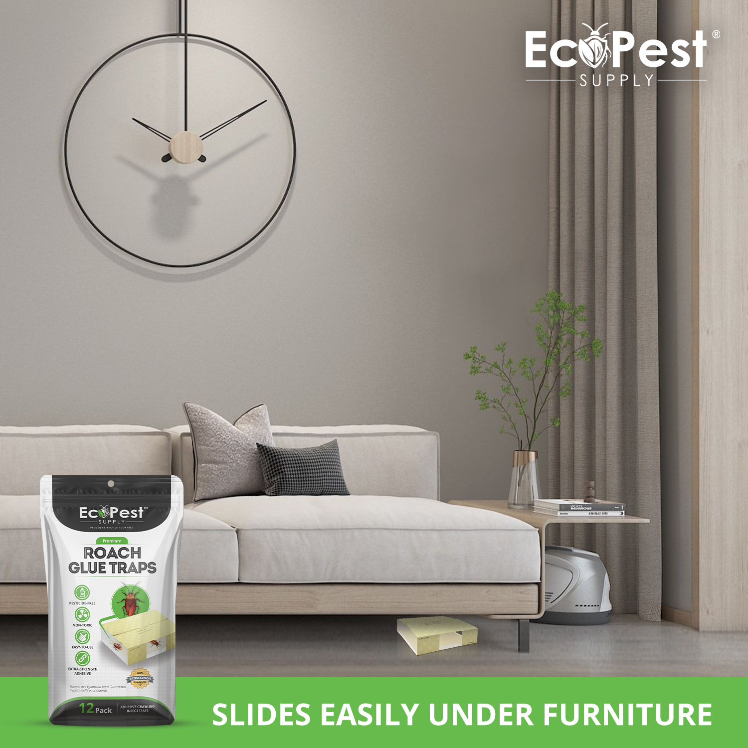 Roach Glue Traps – 20 Pack | Sticky Indoor Pest Control Trap for Cockroaches by EcoPest Supply