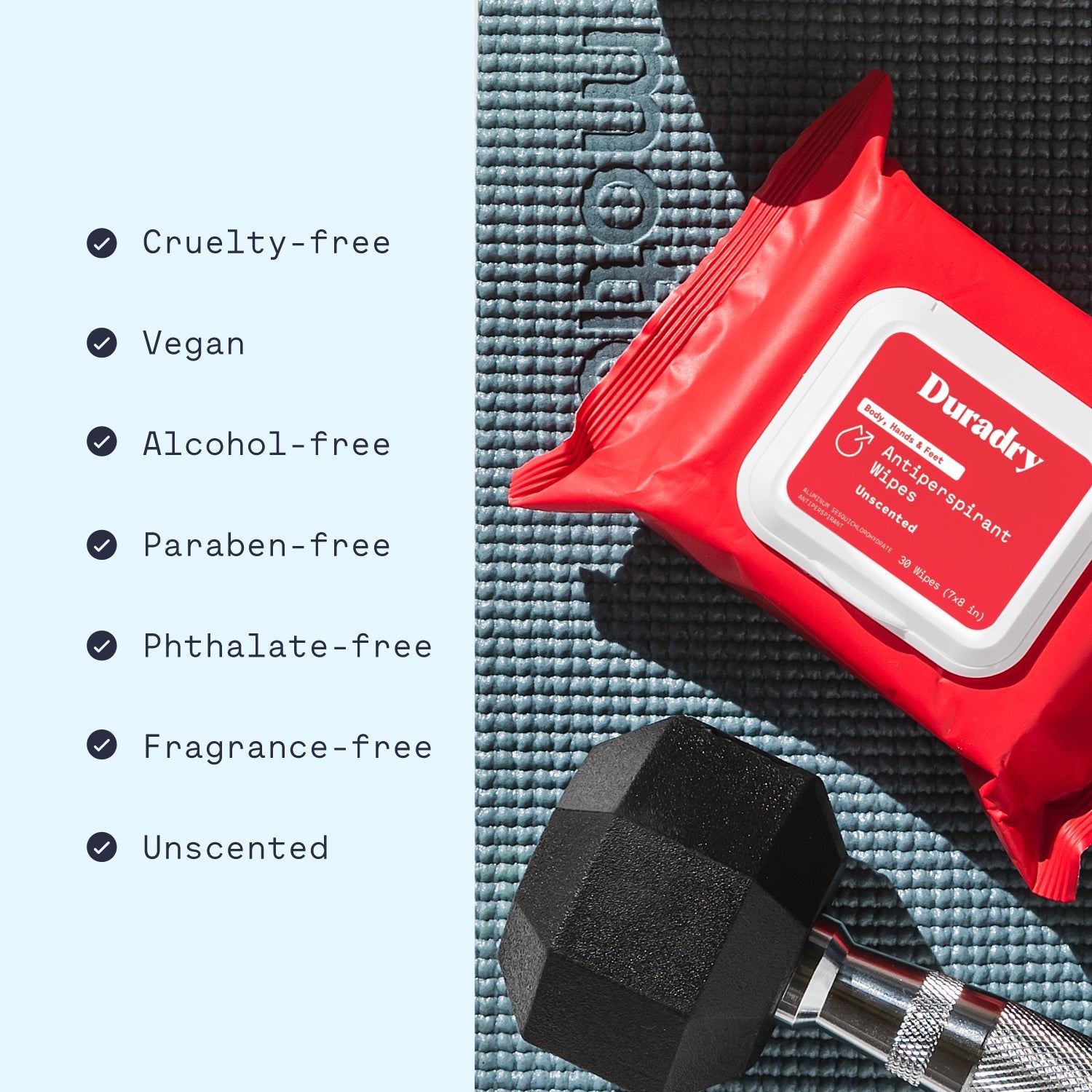 Whole Body Antiperspirant Wipes by Duradry