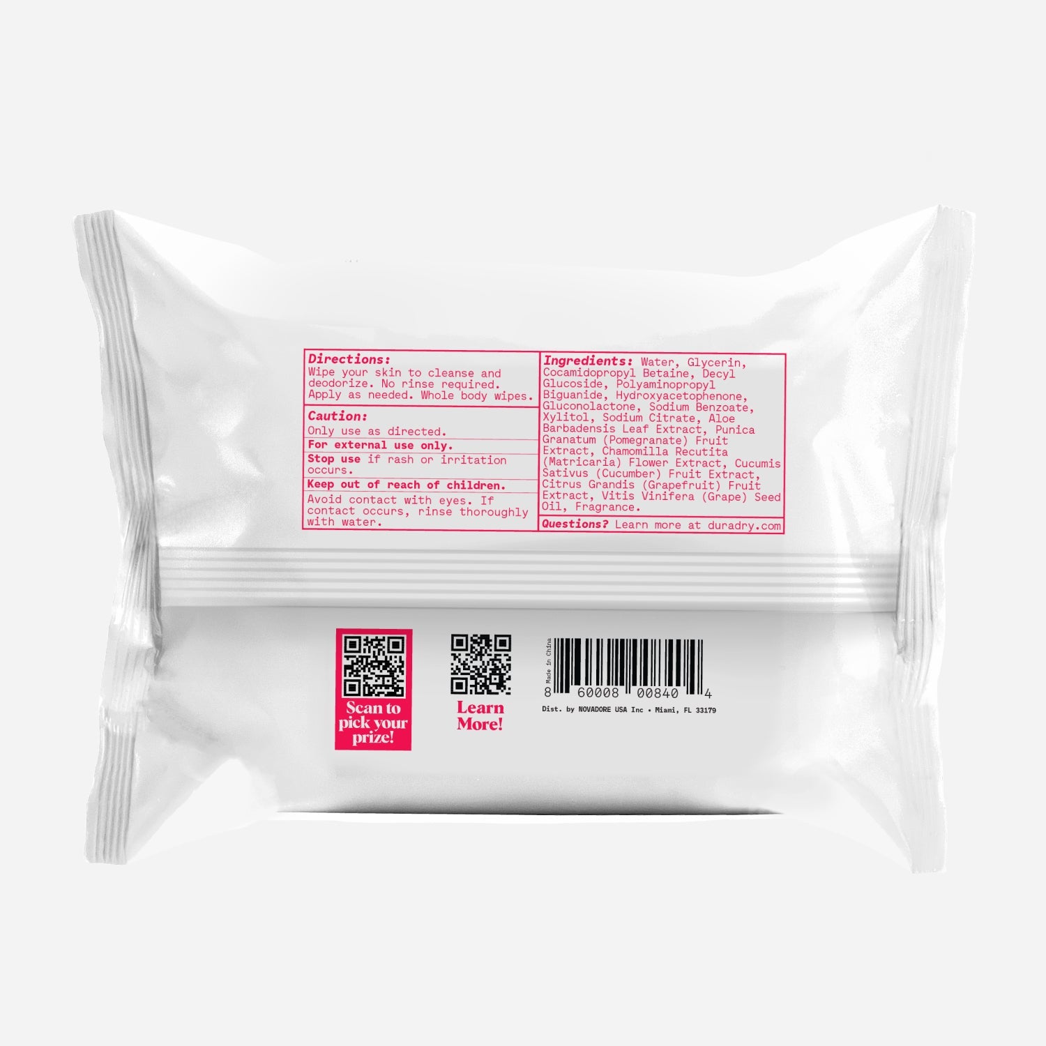 Whole Body Deodorant Wipes by Duradry