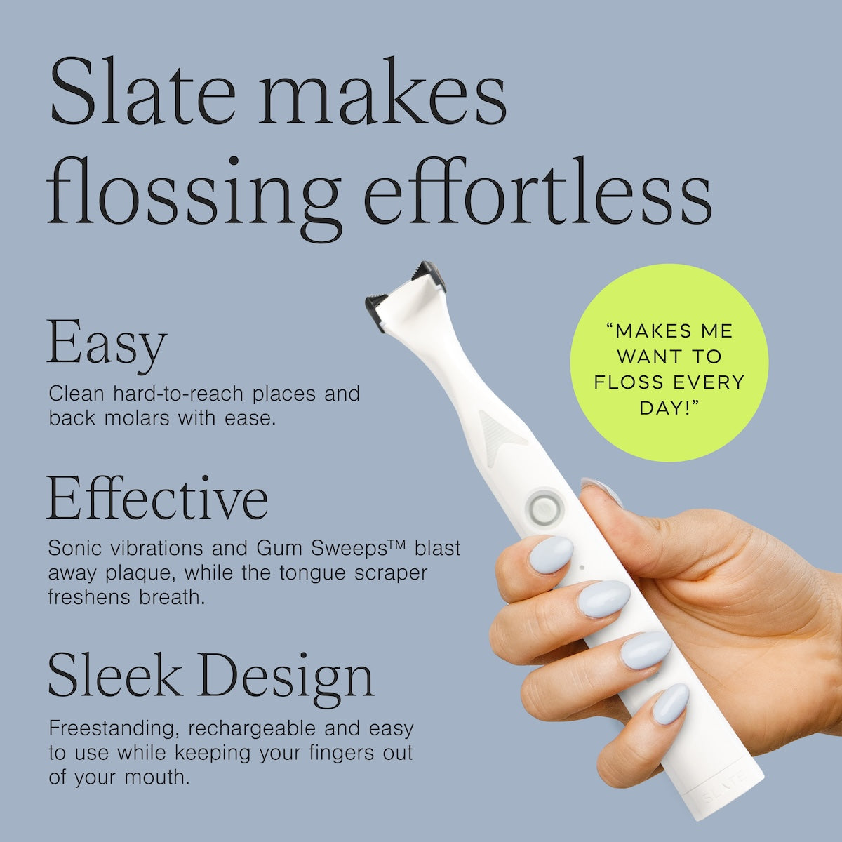 Slate Rechargeable Electric Flosser