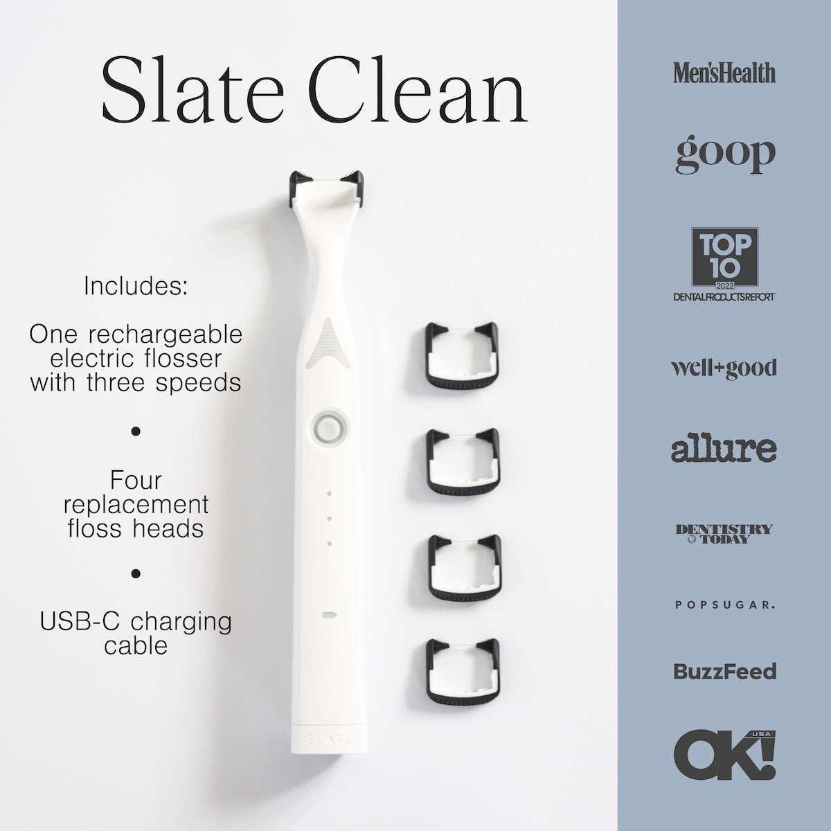 Slate Rechargeable Electric Flosser