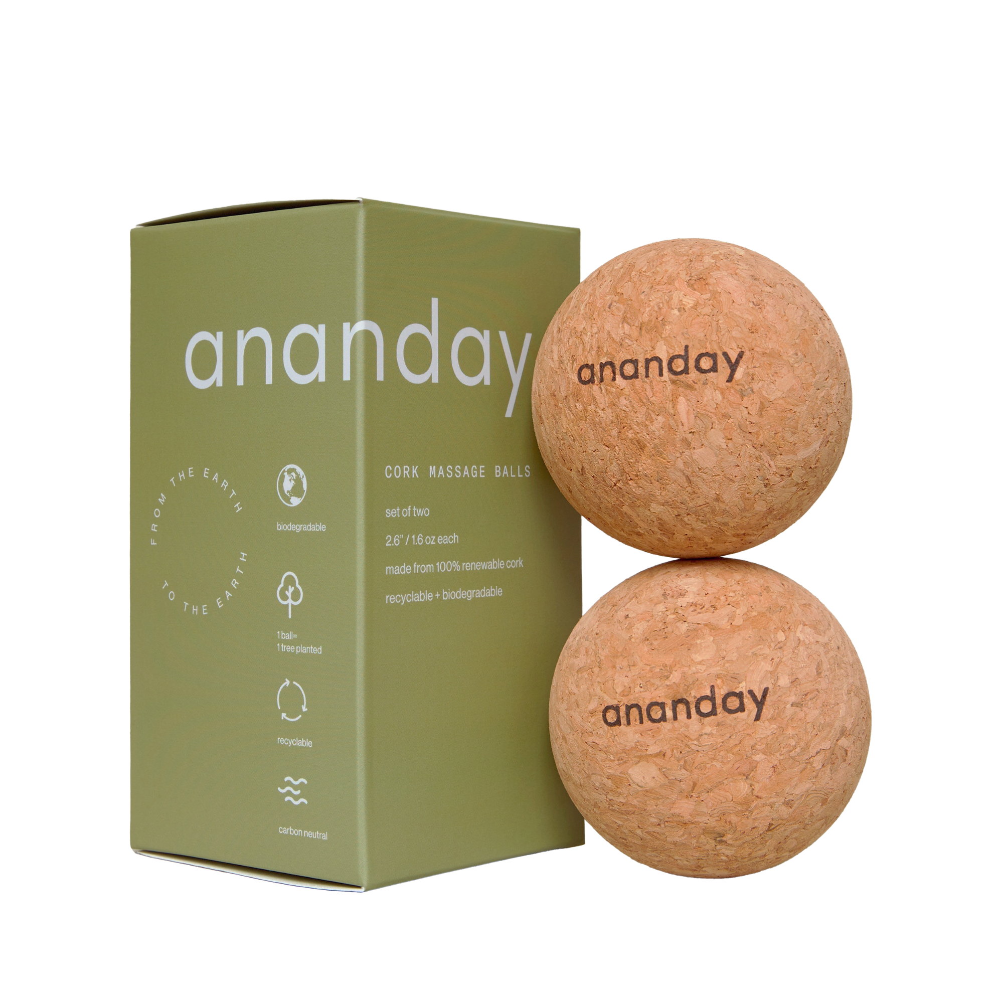 Cork Massage Ball Set by Ananday