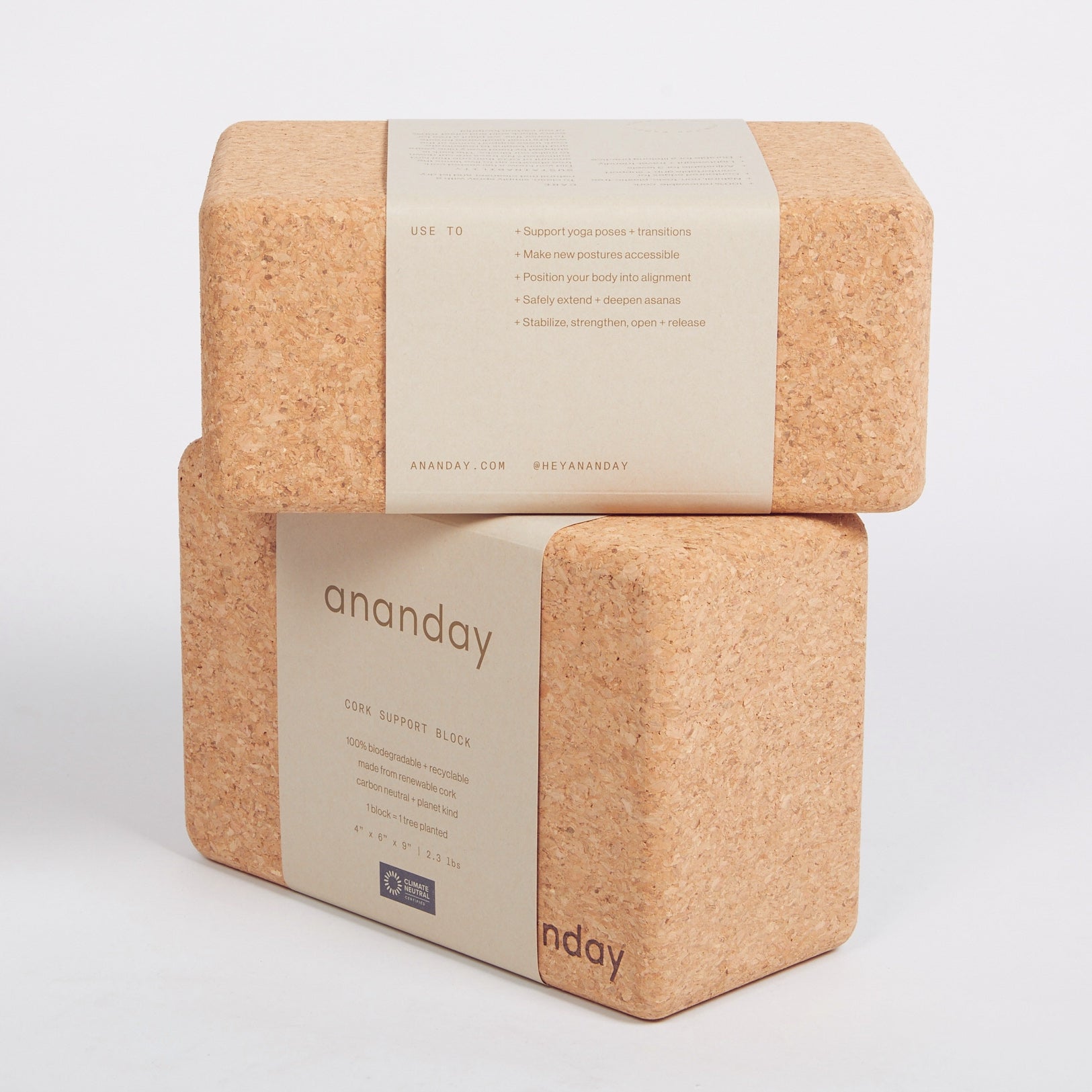 Cork Yoga Block Set by Ananday