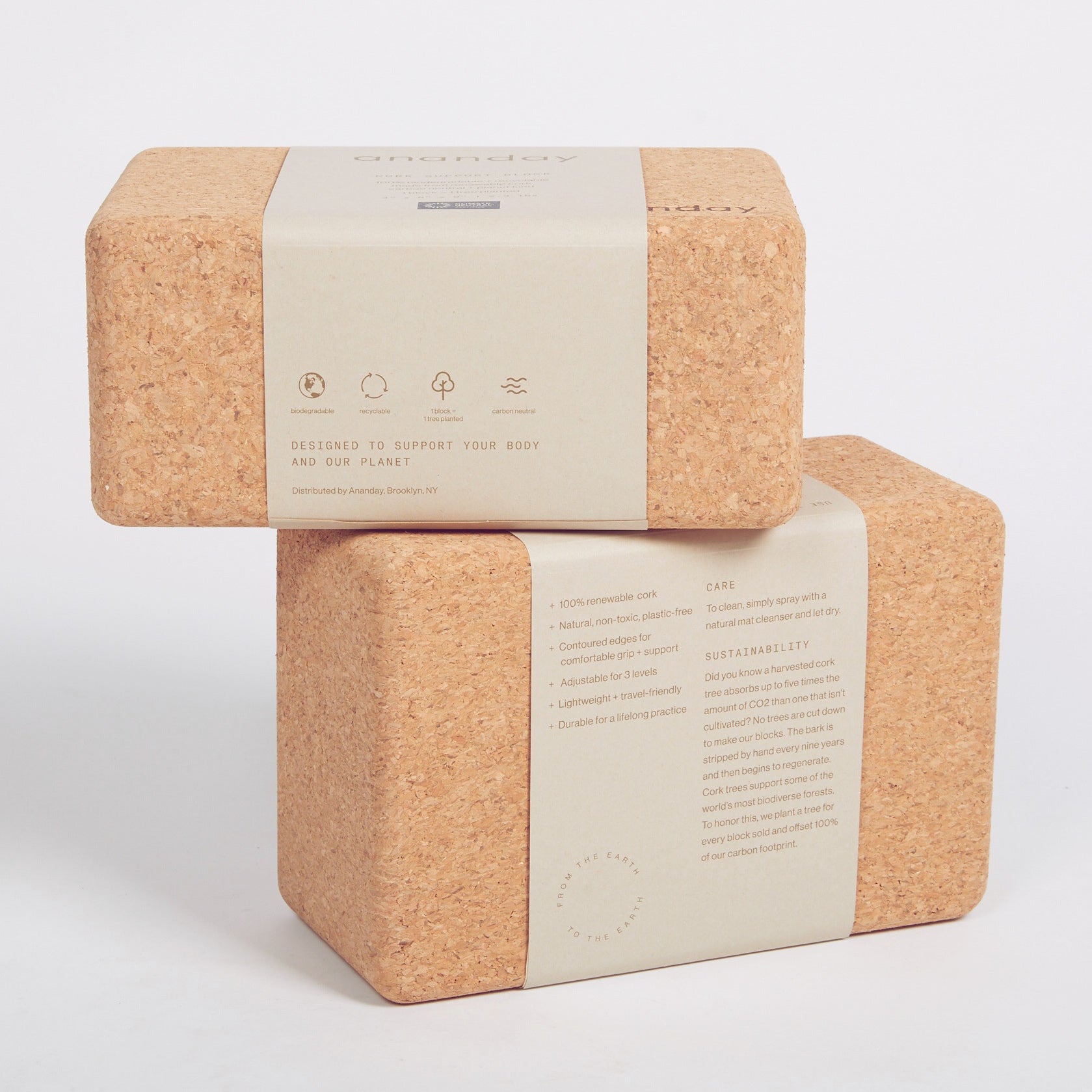 Cork Yoga Block Set by Ananday