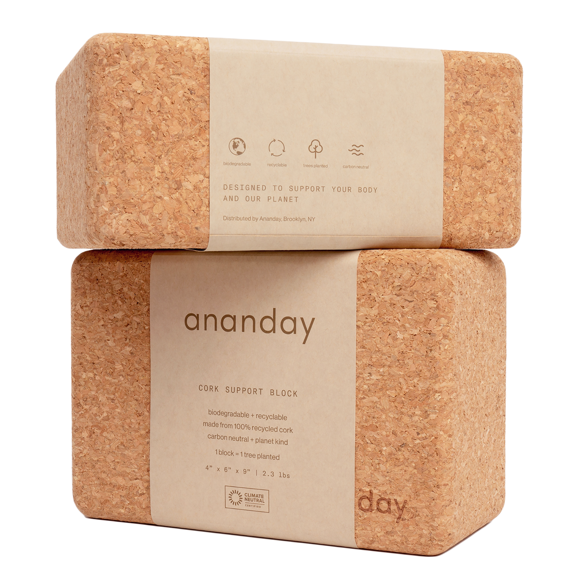 Cork Yoga Block Set by Ananday