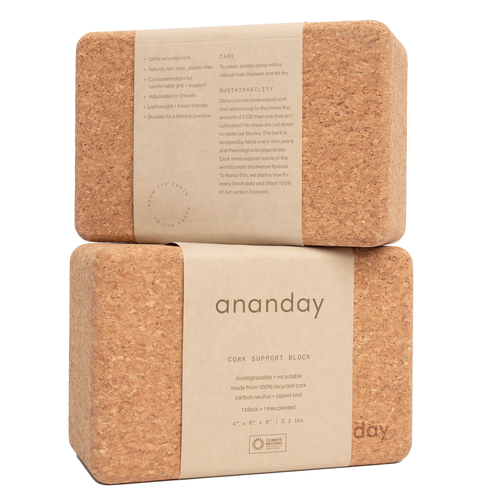 Cork Yoga Block Set by Ananday