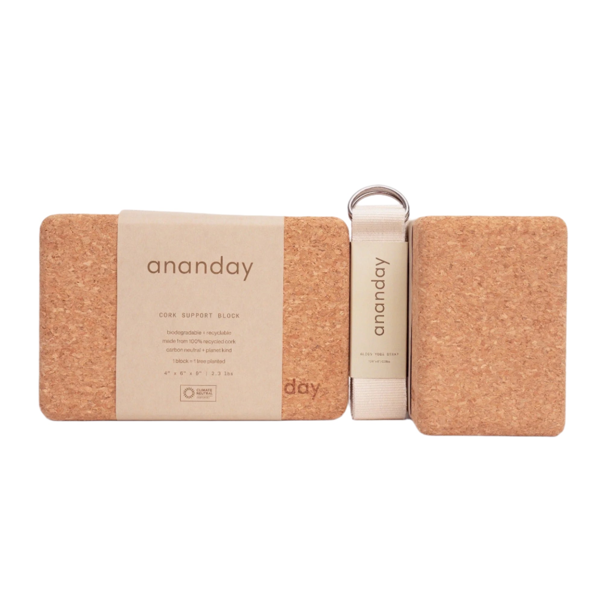 Yoga Block + Strap Set by Ananday