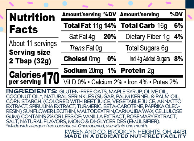 Birthday Cake Granola Butter by Oat Haus