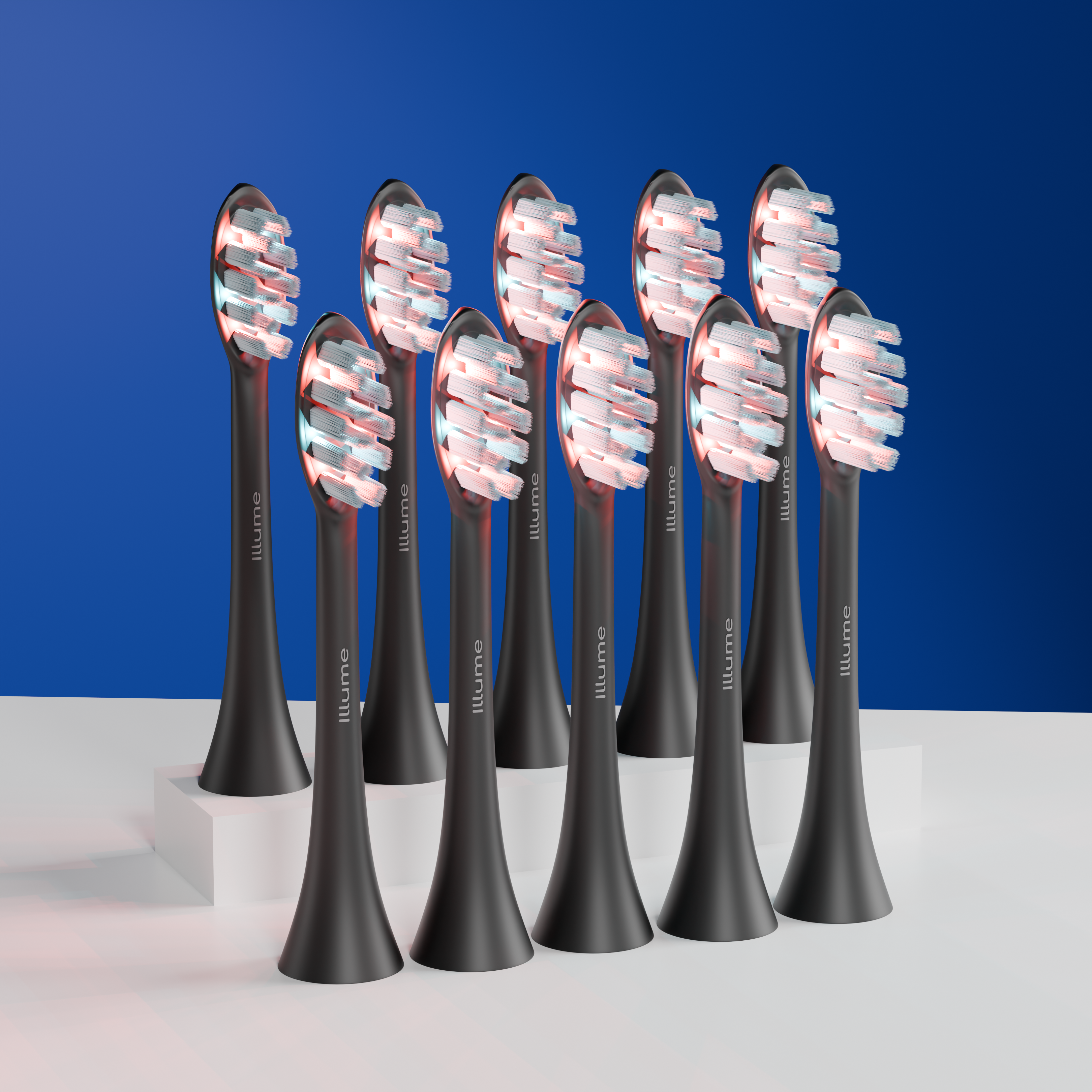 Illume Sonic Toothbrush Replacement Heads with 6 LEDs - Compatible with Illume Brush