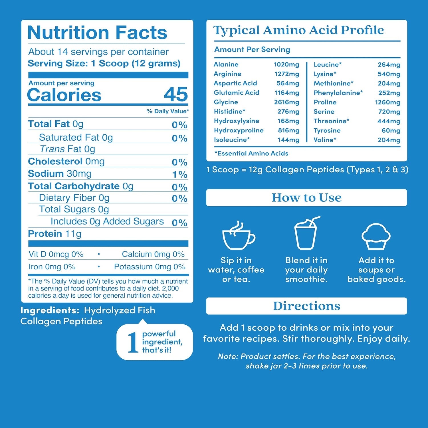 Unflavored Marine Collagen Powder