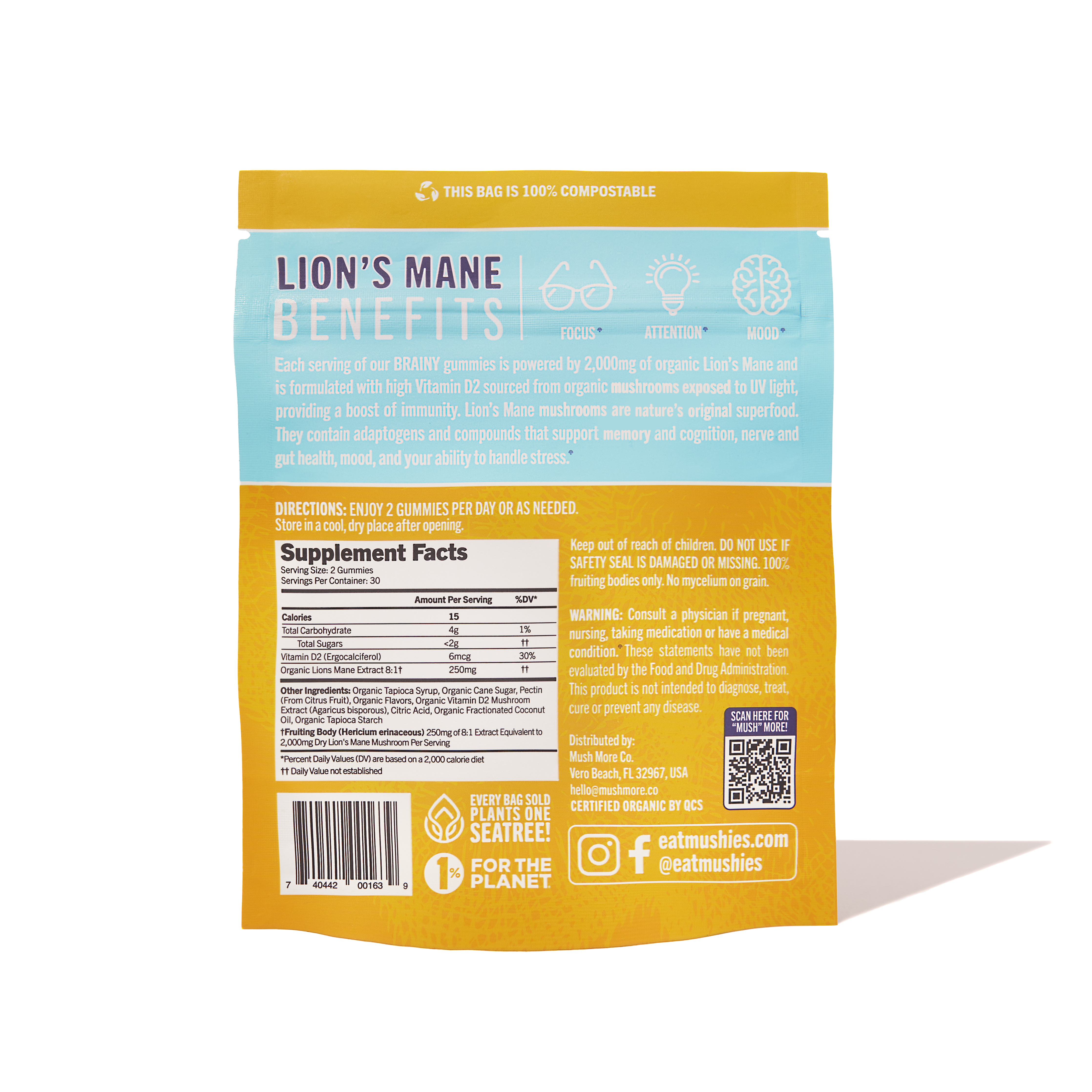 Organic Lion's Mane Gummies by Mush More Co