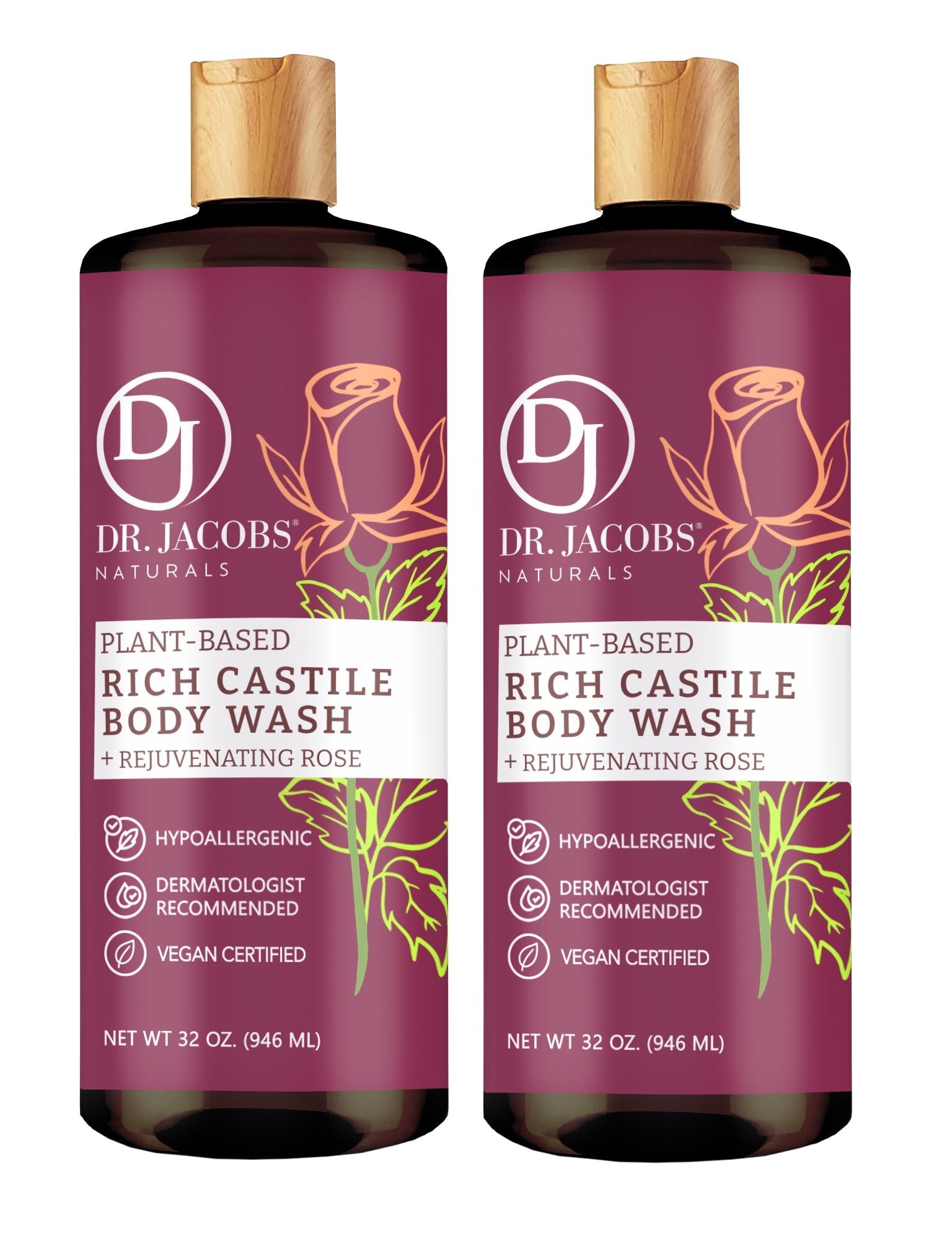 Rose Castile Body Wash by Dr. Jacobs Naturals