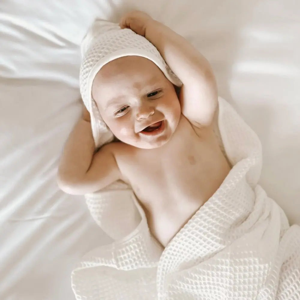 CleanBamboo® Waffle Hooded Baby Towel by ettitude