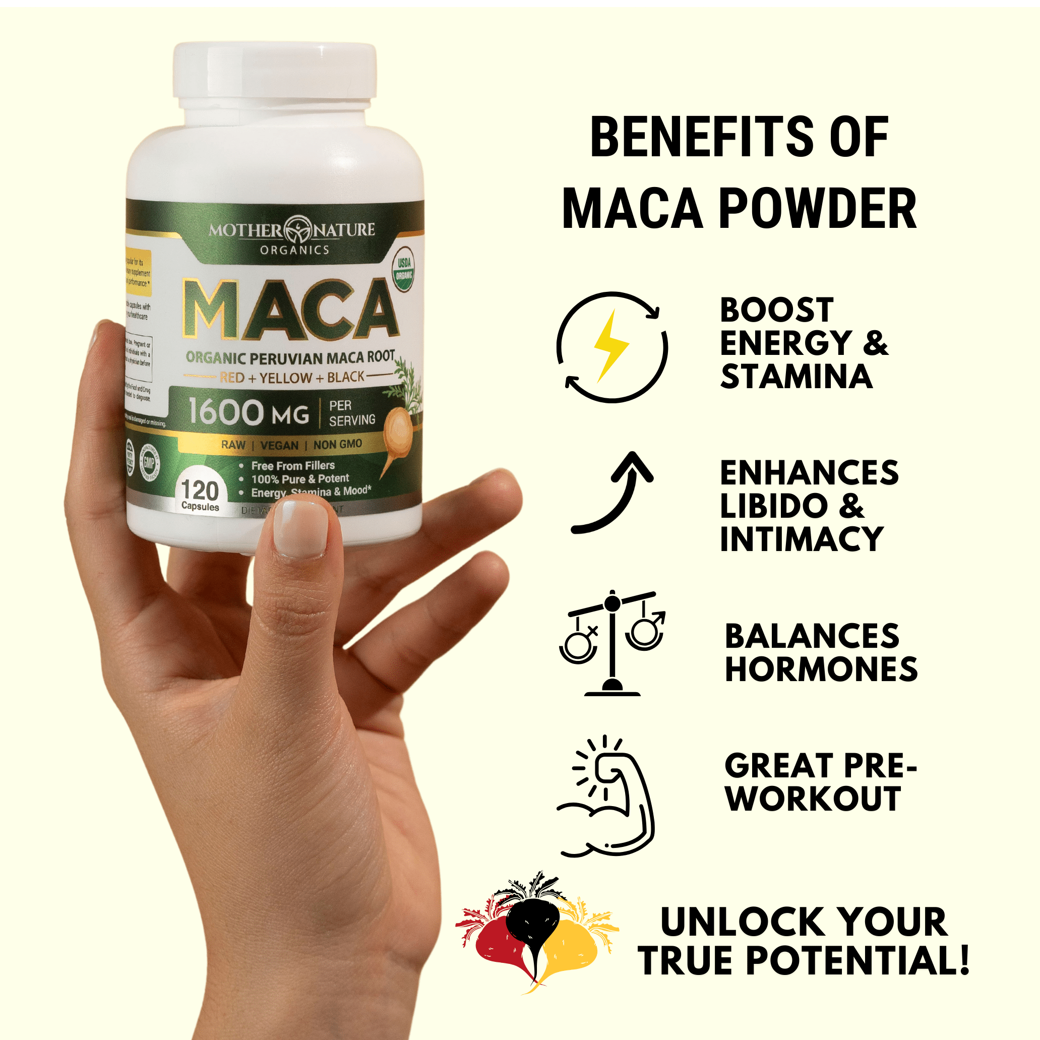 Powerful Maca Blend for Men by Mother Nature Organics