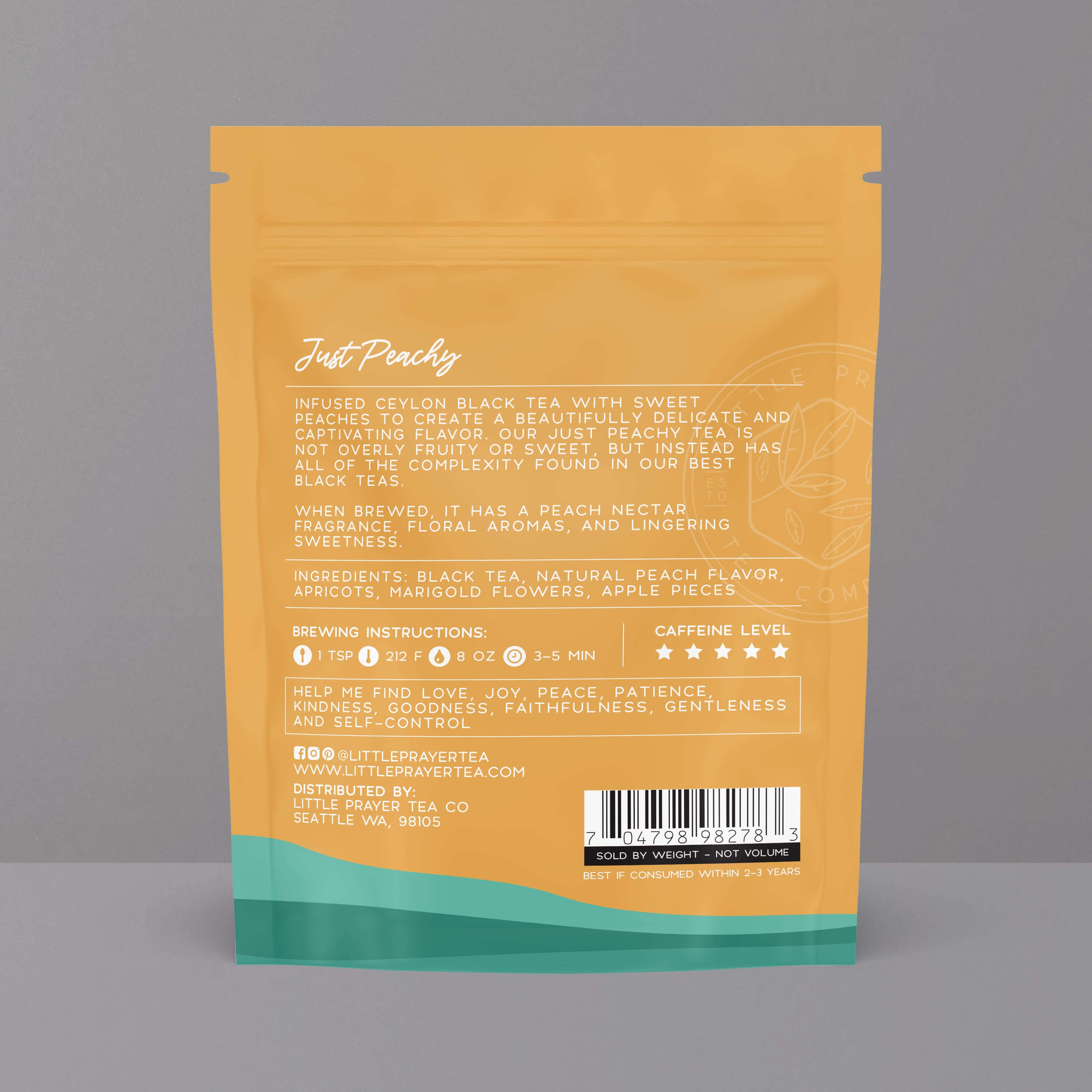 Bible Verse Tea "Hope Is An Anchor" Peach Black Tea by Little Prayer Tea Company