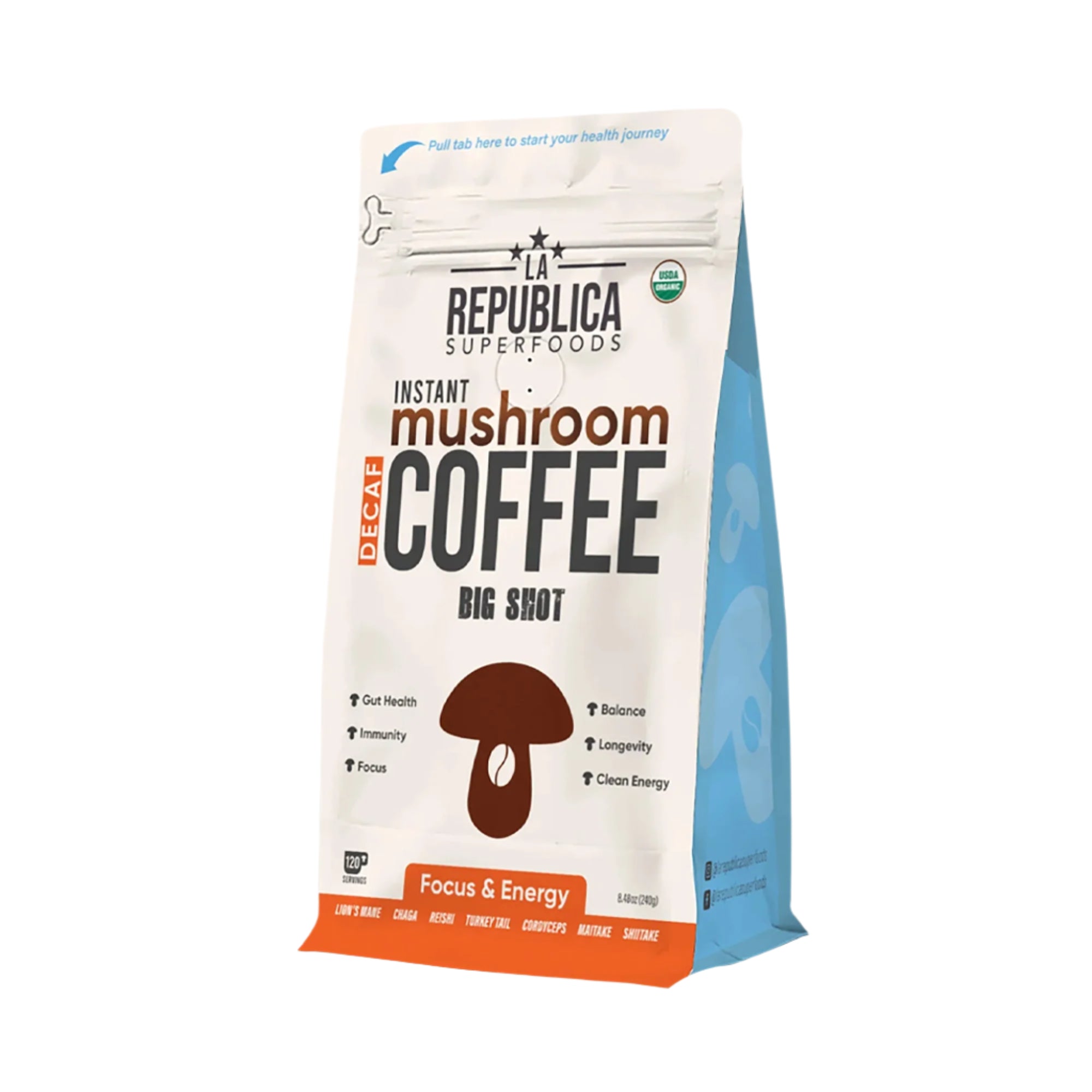 DECAF BIG SHOT INSTANT MUSHROOM COFFEE by La Republica Superfoods