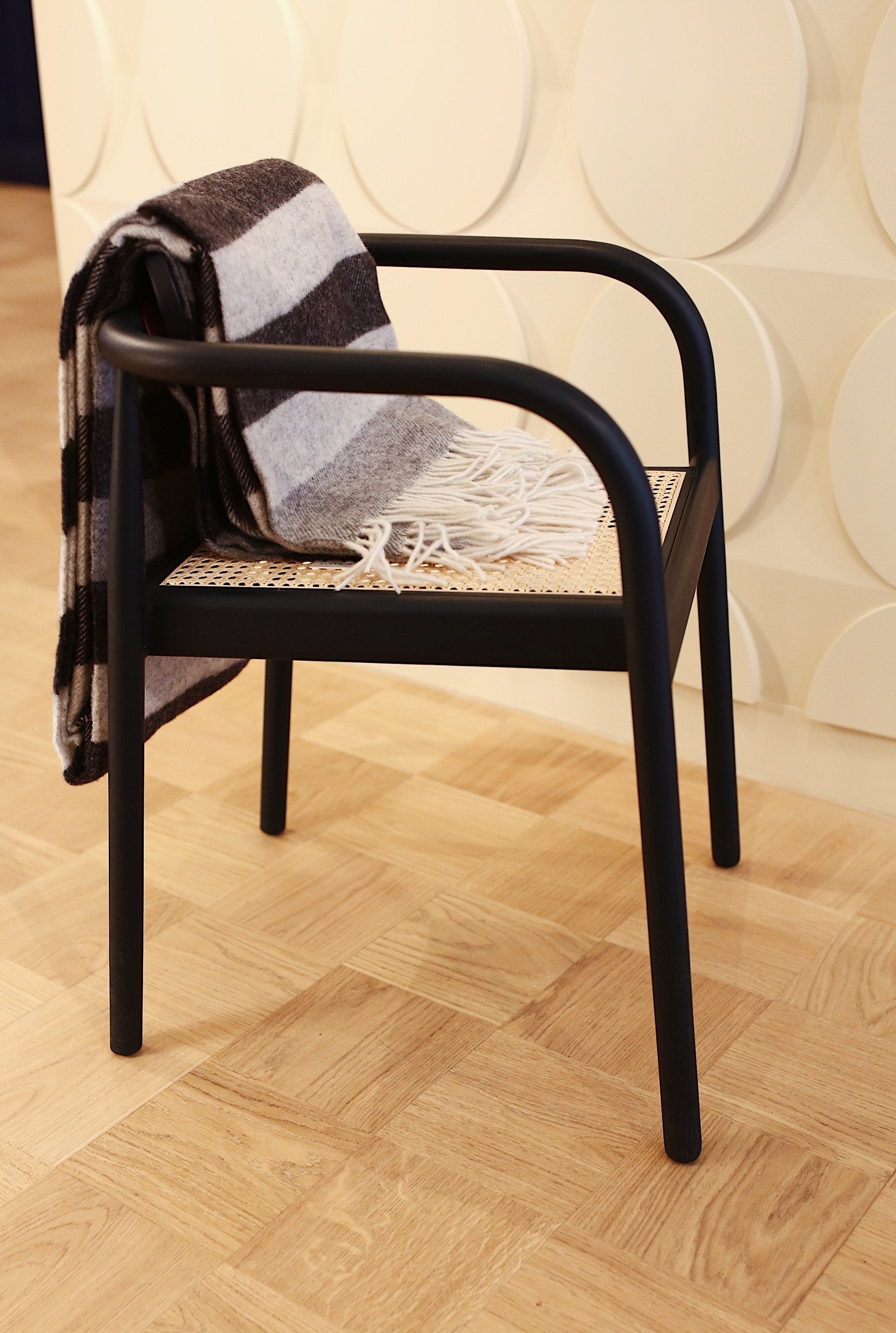 Bloomsbury Striped Wool Throw Anthracite with Grey by Linen Way