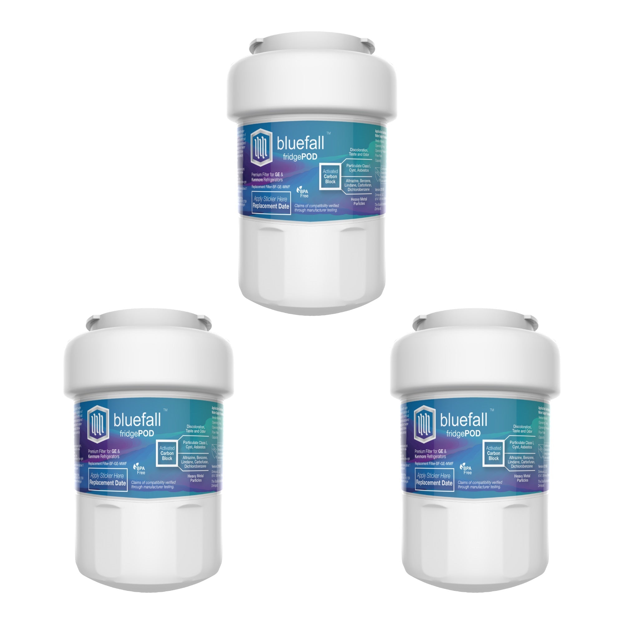 GE MWF Refrigerator Water Filter- Compatible by Bluefall by Drinkpod