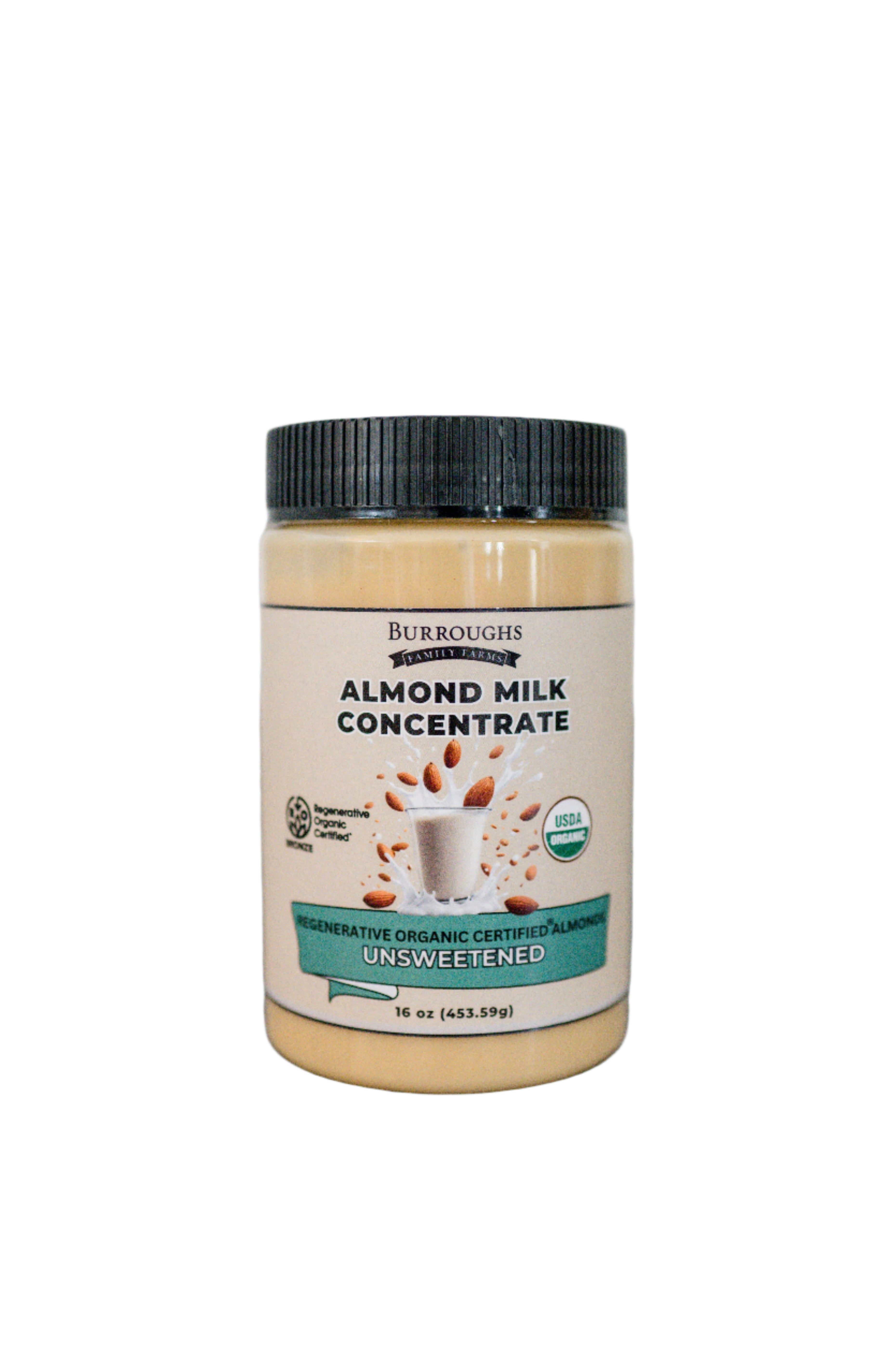 Regenerative Organic Almond Milk Concentrate by Burroughs Family Farms