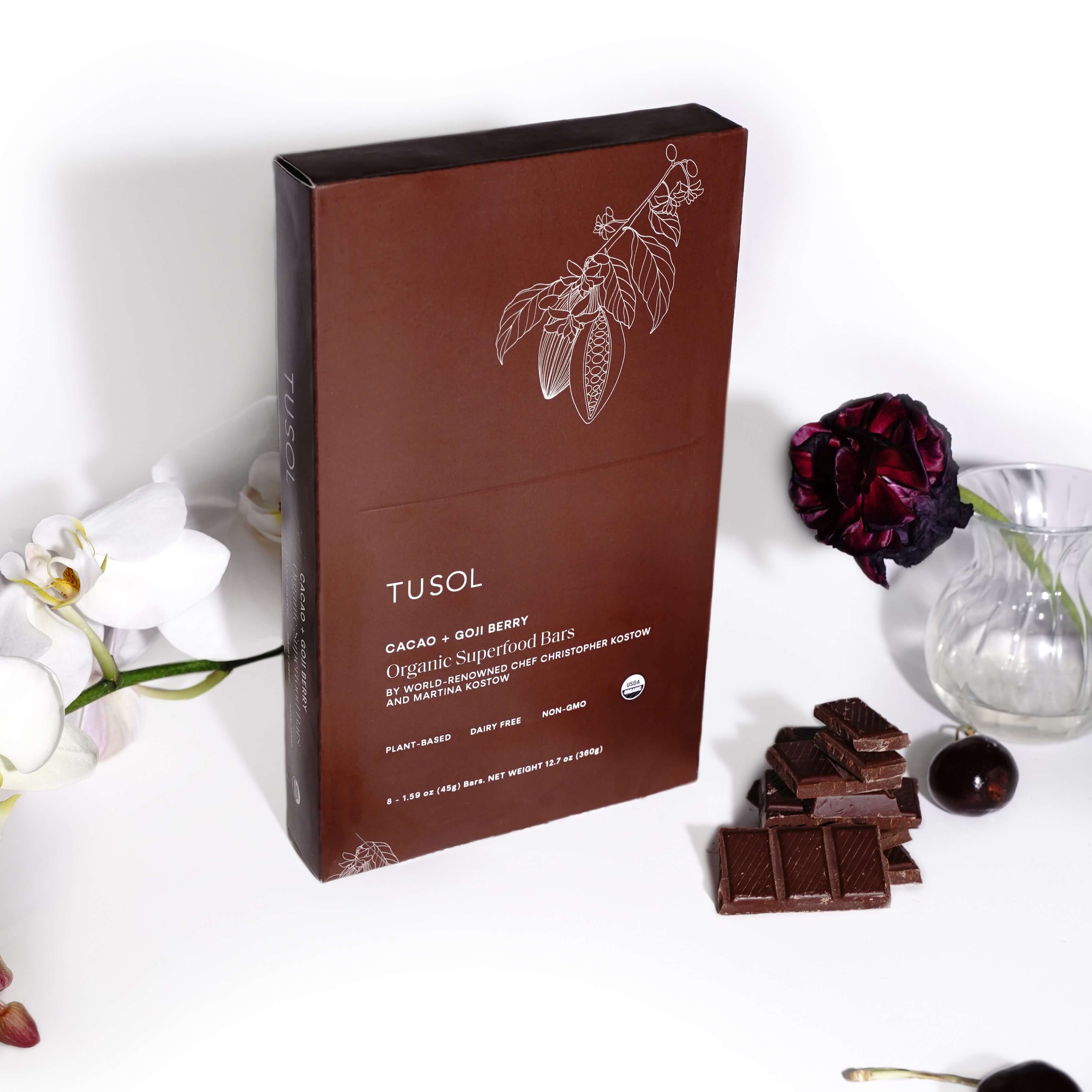 Cacao + Goji Berry Protein Bar (8 Pk) by TUSOL Wellness