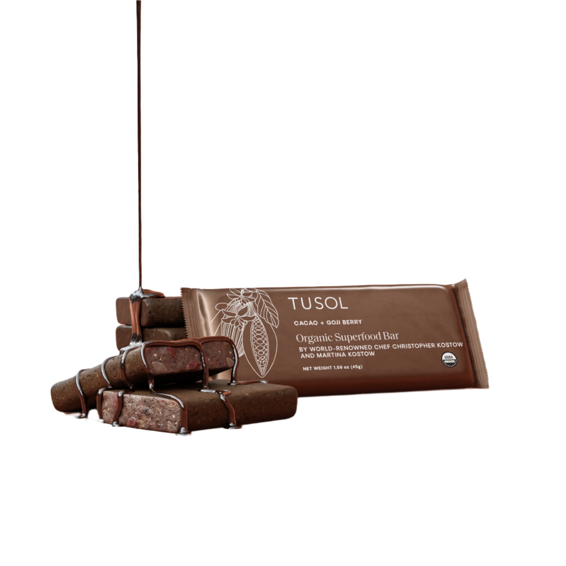 Cacao + Goji Berry Protein Bar (8 Pk) by TUSOL Wellness