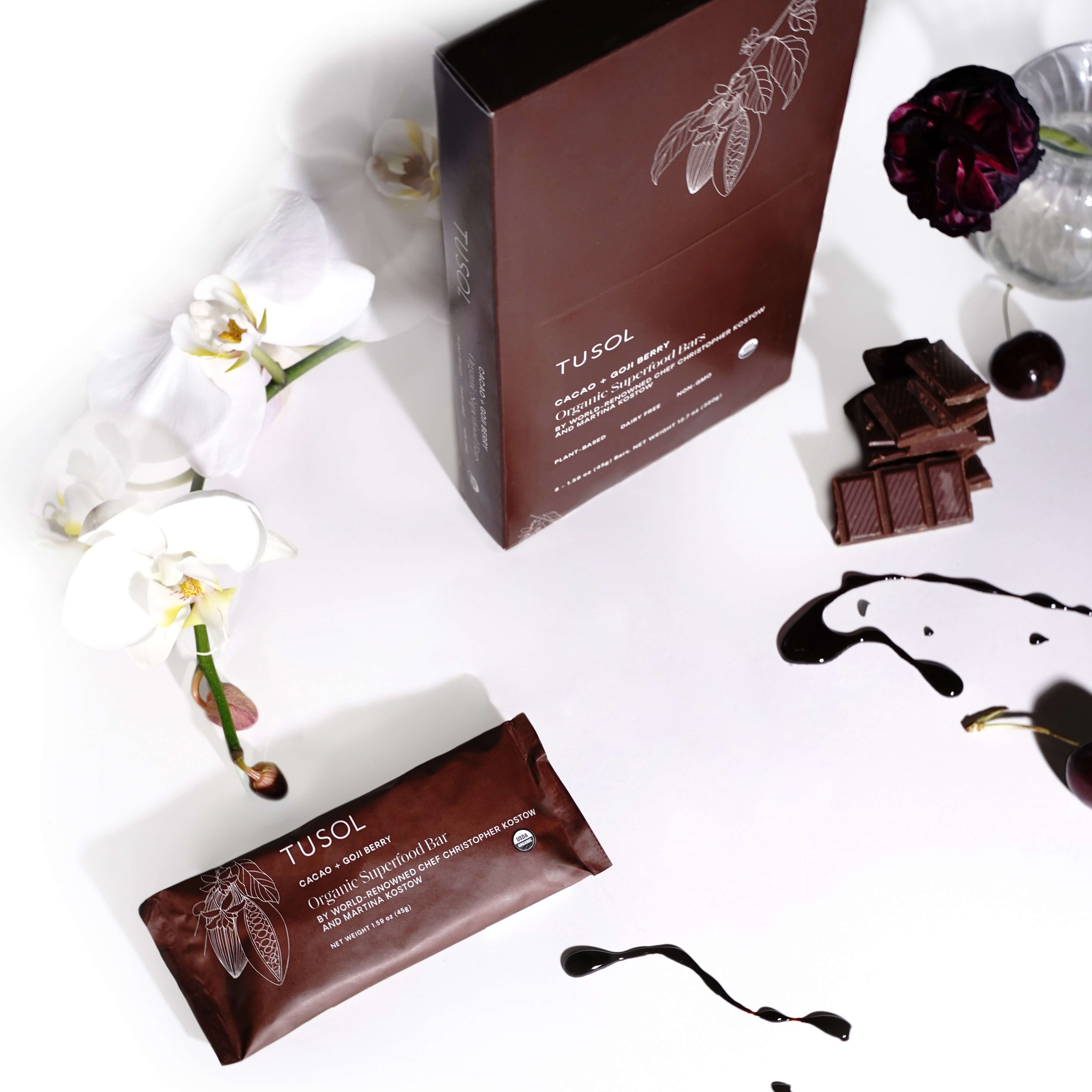 Cacao + Goji Berry Protein Bar (8 Pk) by TUSOL Wellness