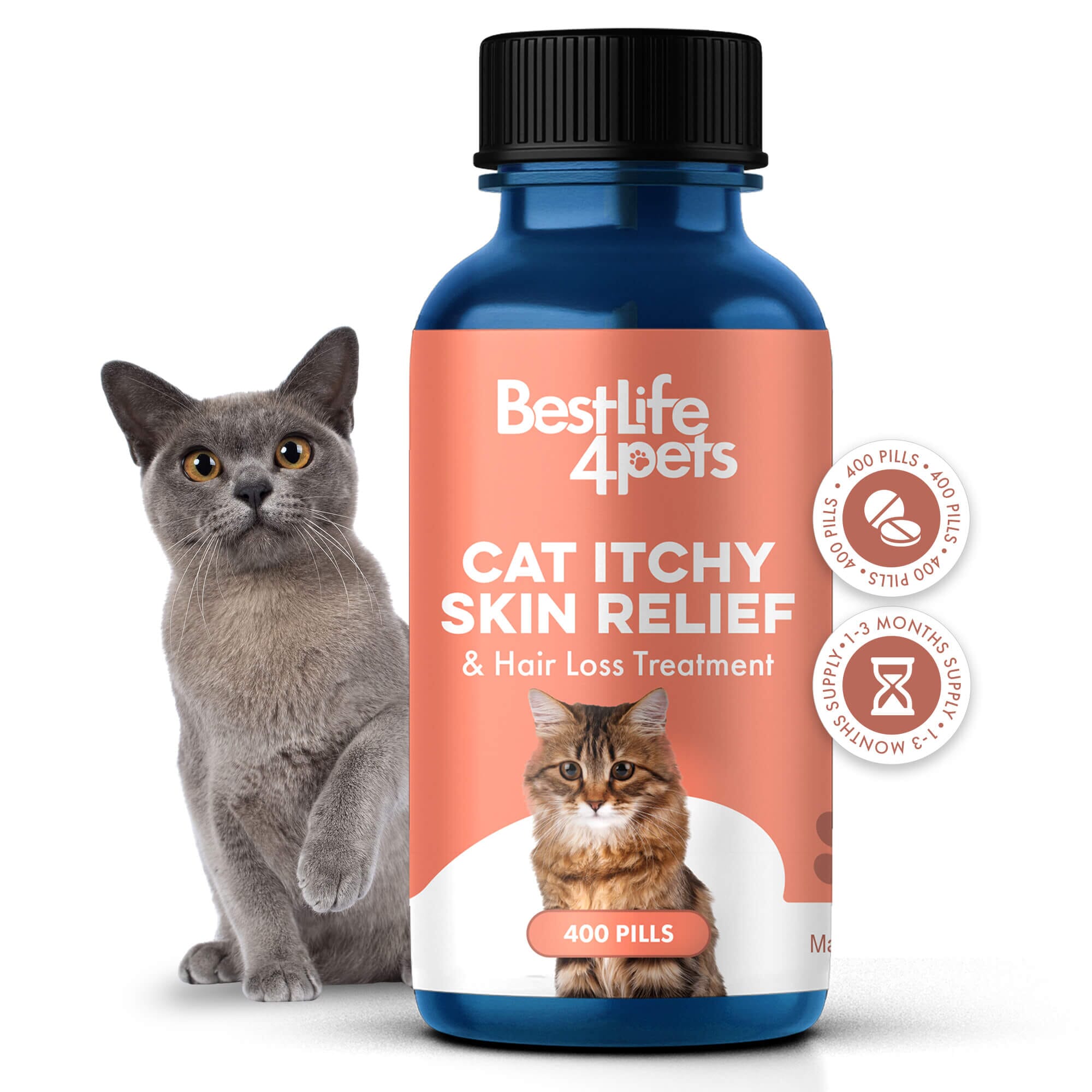 Healthy Skin for Cats - Cat Miliary Dermatitis, Skin Allergy & Cat Scabs Remedy by BestLife4Pets