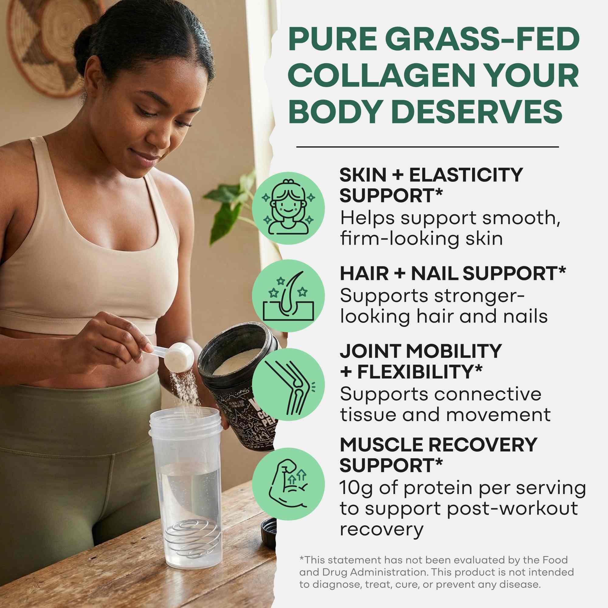 Grass-Fed Collagen Peptides, 41 servings – Skin, Hair & Joint Support Collagen