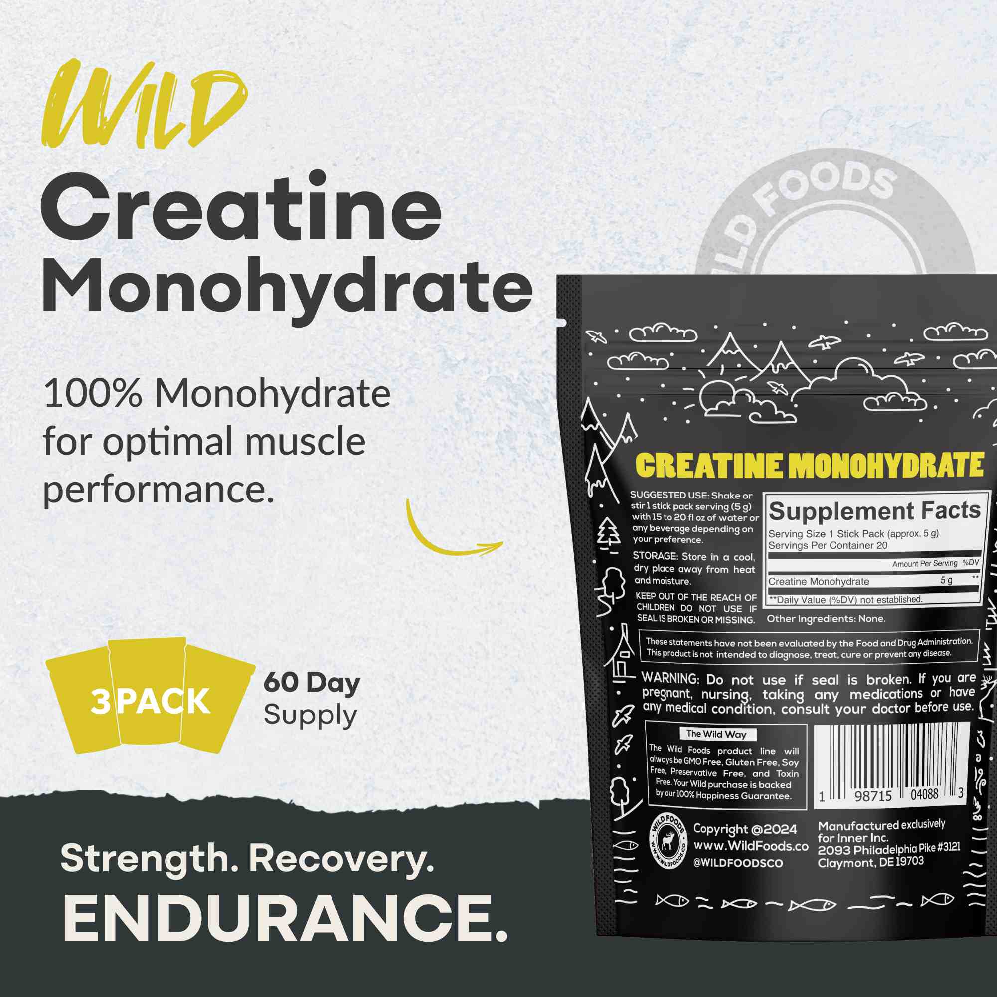 Wholesale of 10 - Wild Creatine Monohydrate, 20 Servings