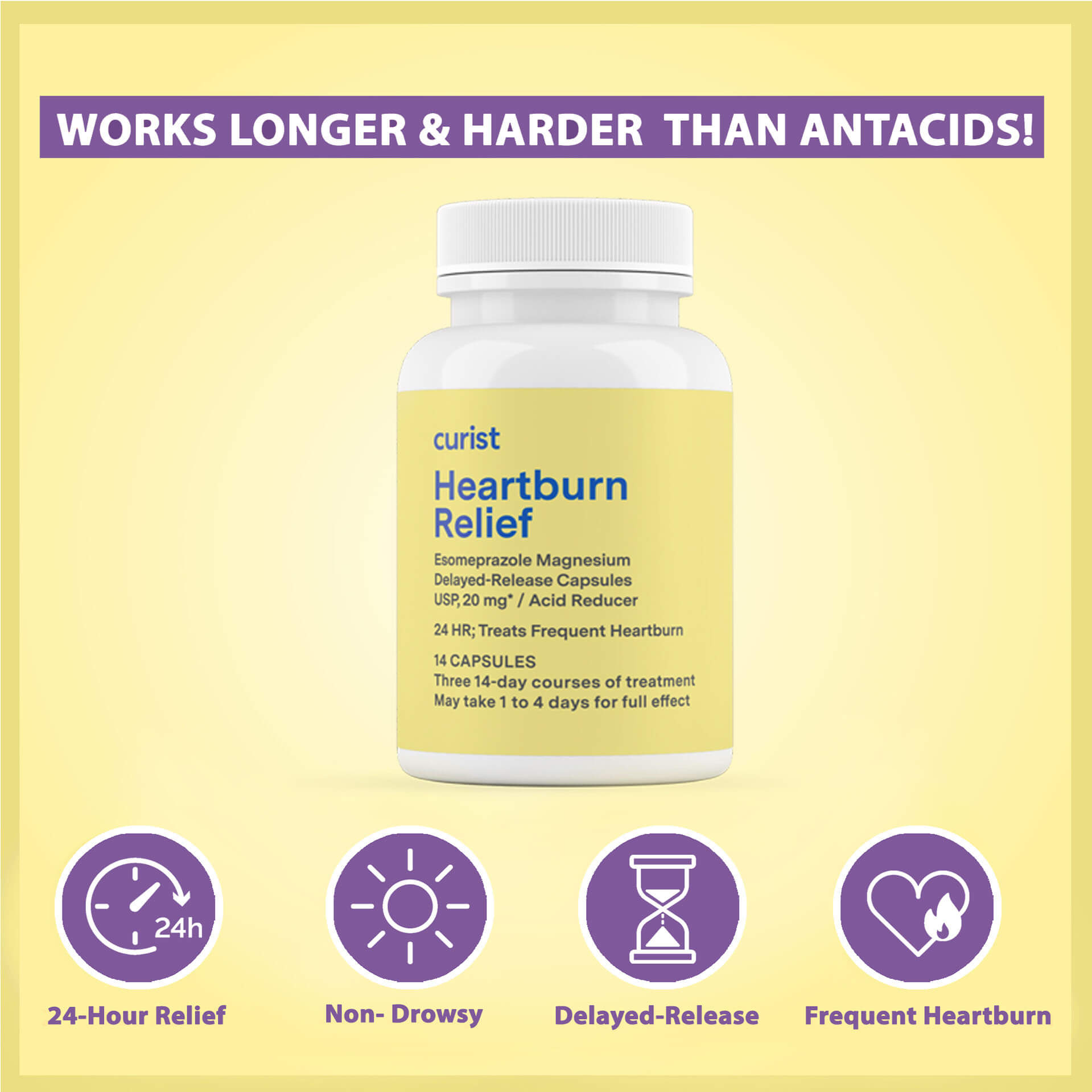 Esomeprazole 20 mg Capsules (Nexium Generic), 42 ct by Curist