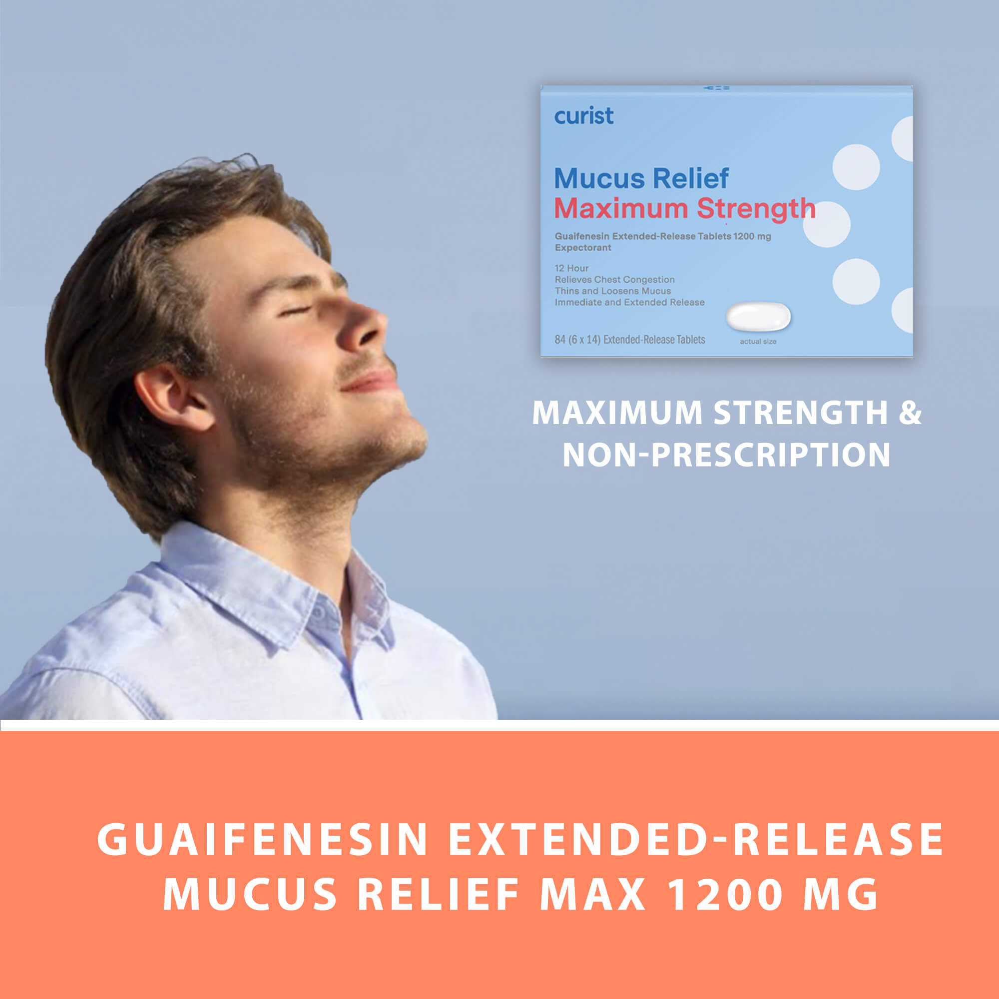 Mucus Relief Max Strength (guaifenesin 1200 mg), 84 ct by Curist