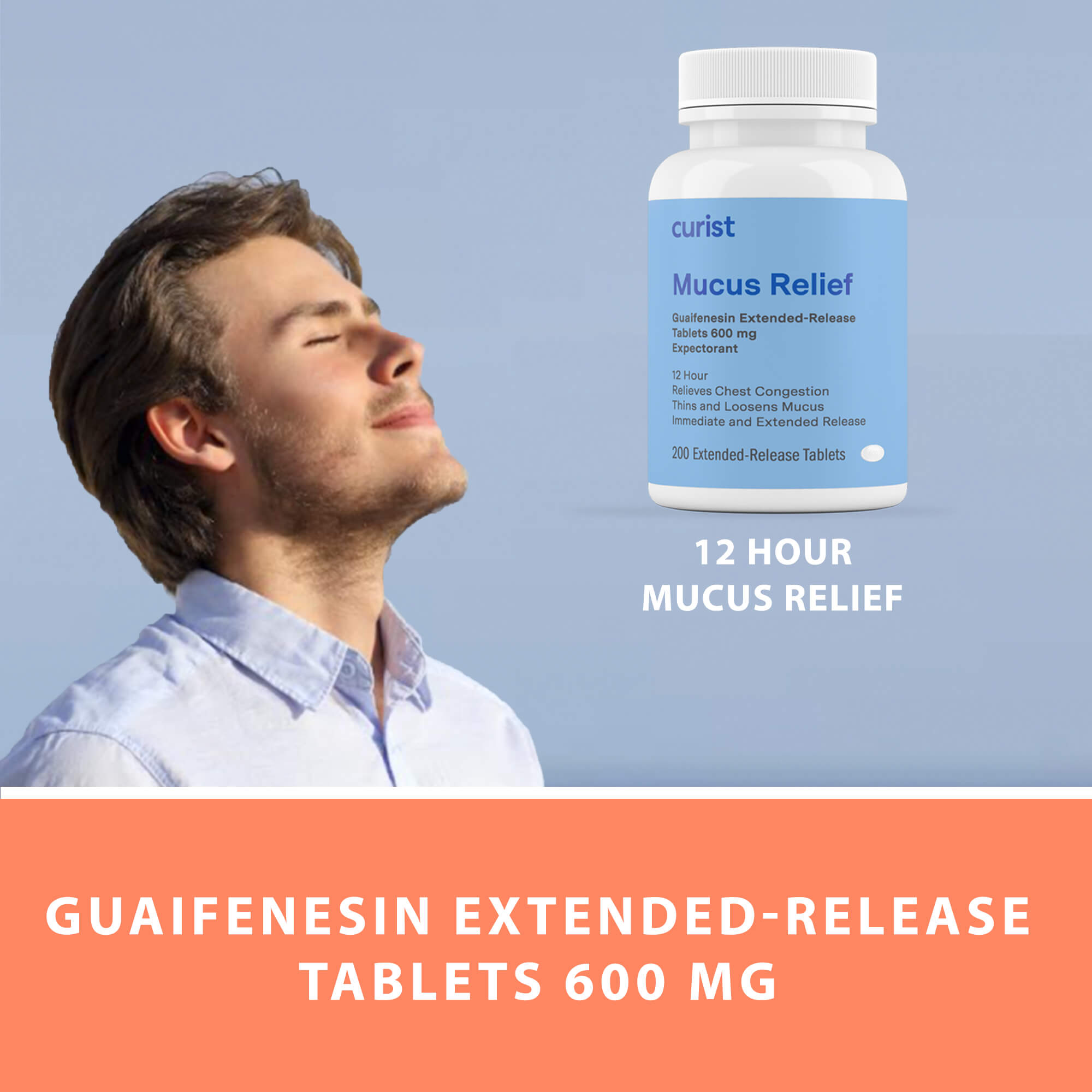Mucus Relief (guaifenesin 600 mg), 200 ct by Curist