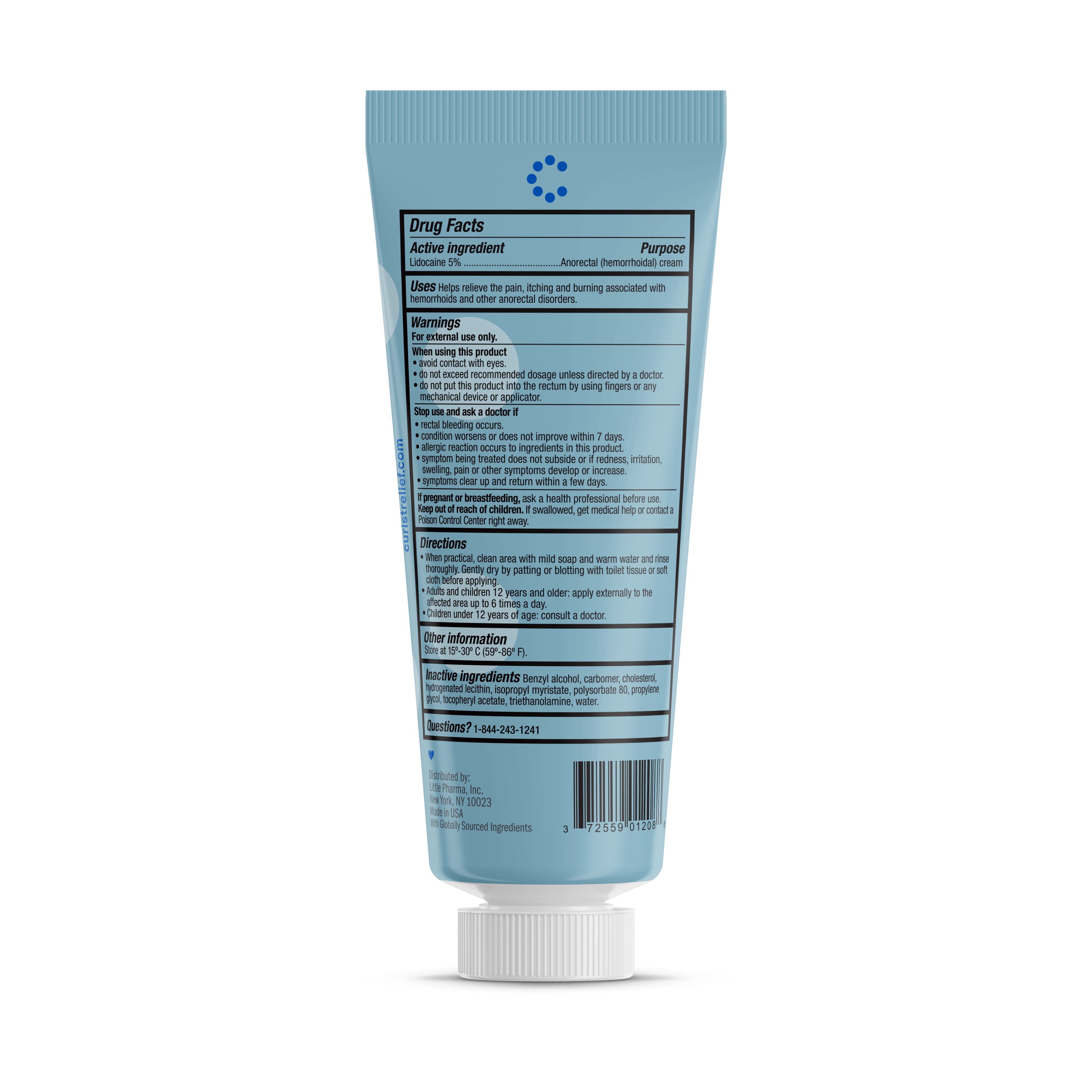 Numbing Lidocaine Cream 5%, 6 oz by Curist