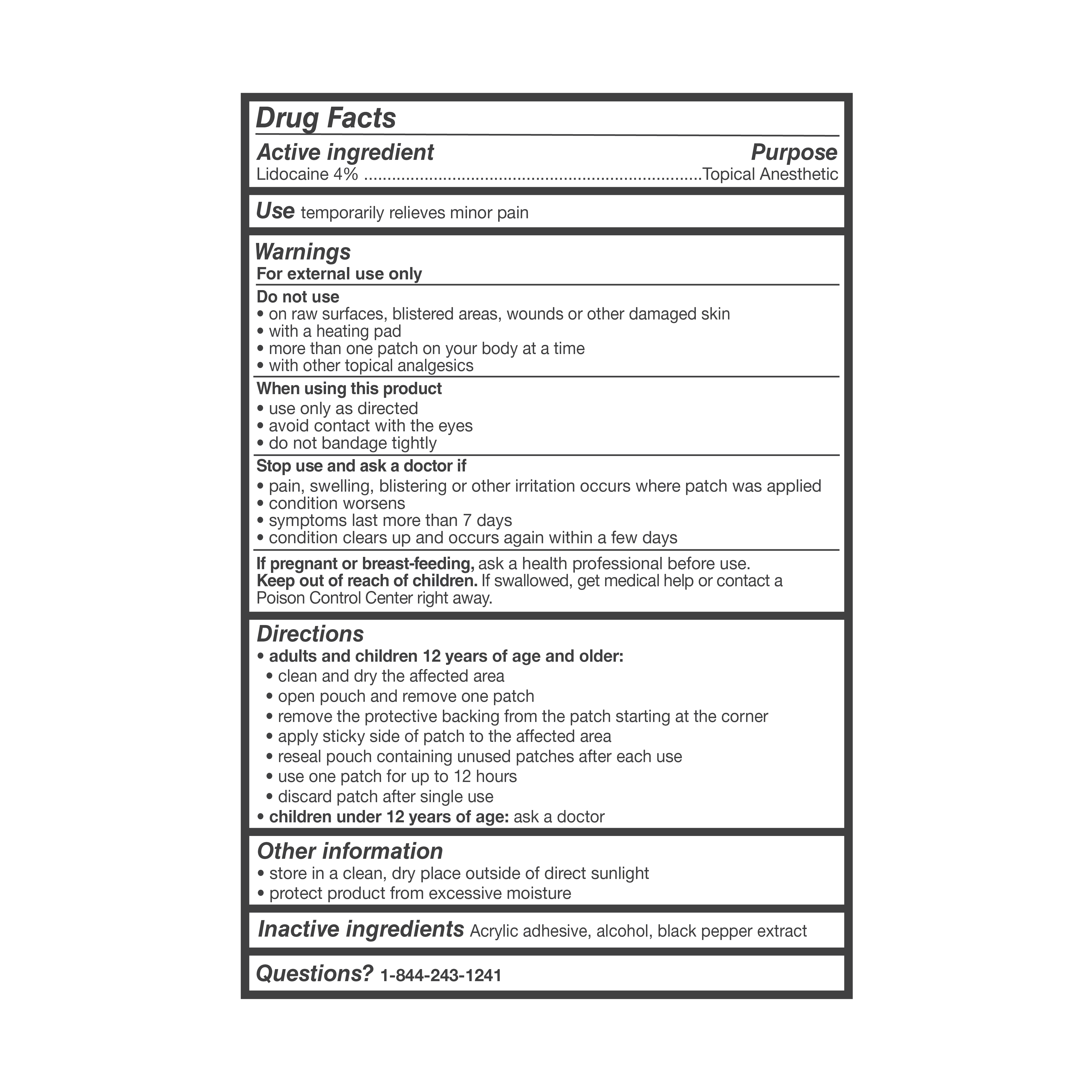 Lidocaine 4% Patch, 20 patches by Curist