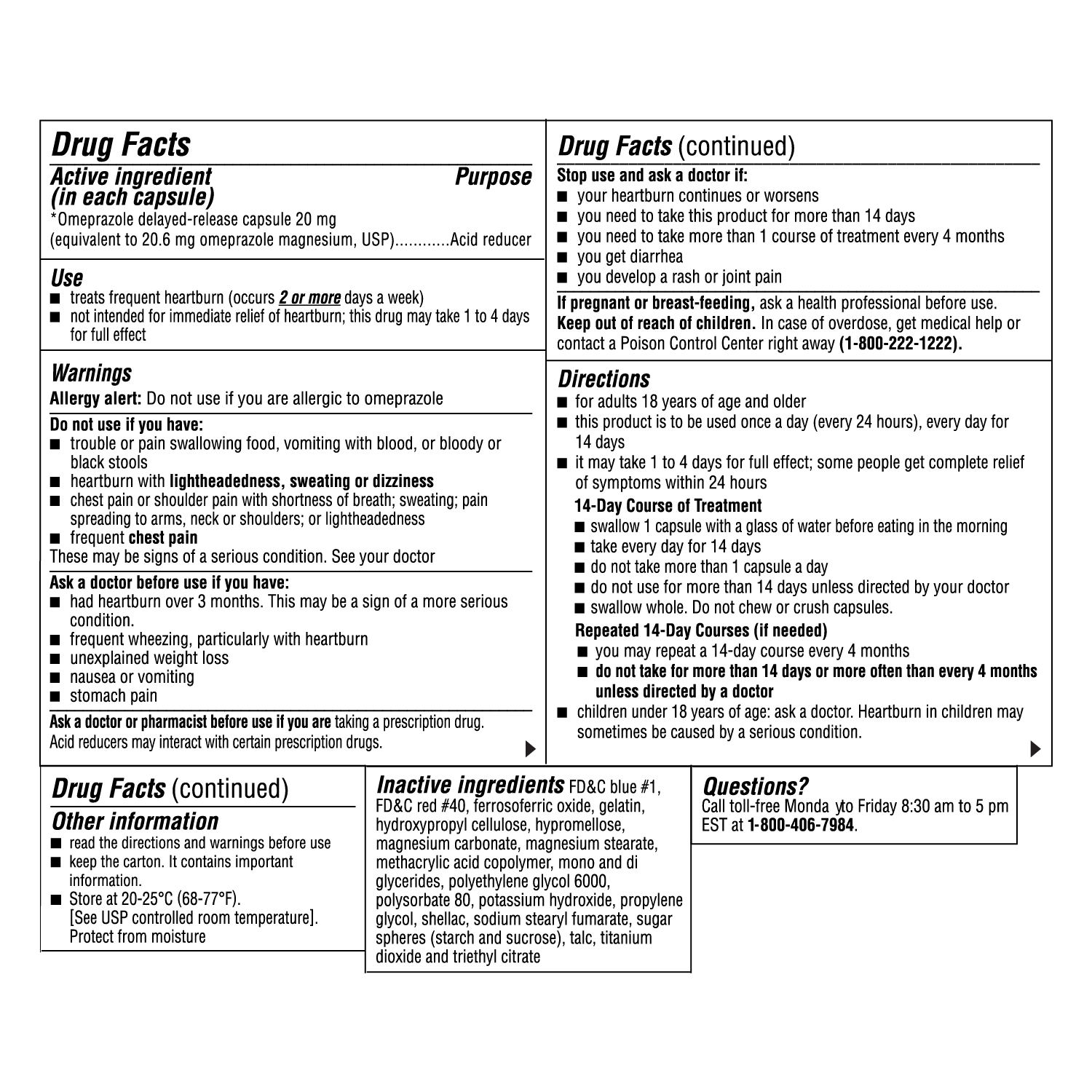 Omeprazole 20 mg Capsules (Prilosec Generic), 42 ct by Curist