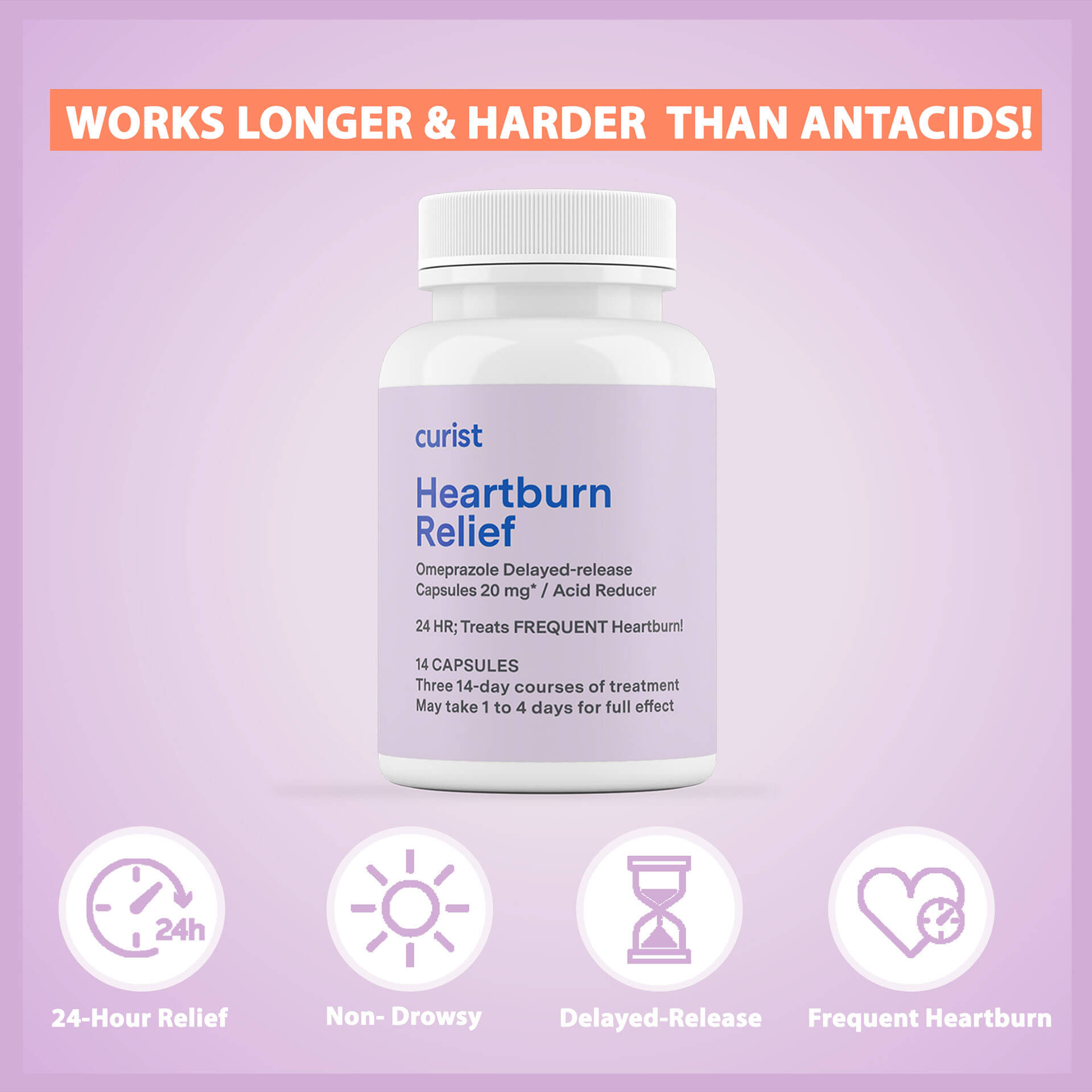 Omeprazole 20 mg Capsules (Prilosec Generic), 42 ct by Curist