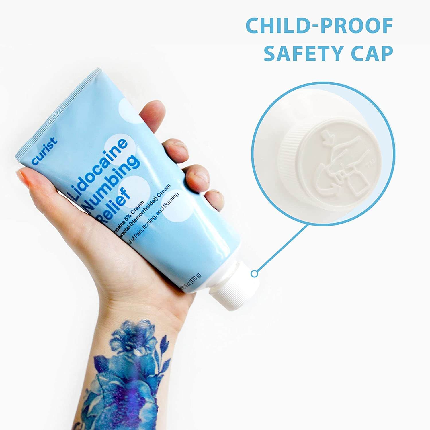 Numbing Lidocaine Cream 5%, 6 oz by Curist