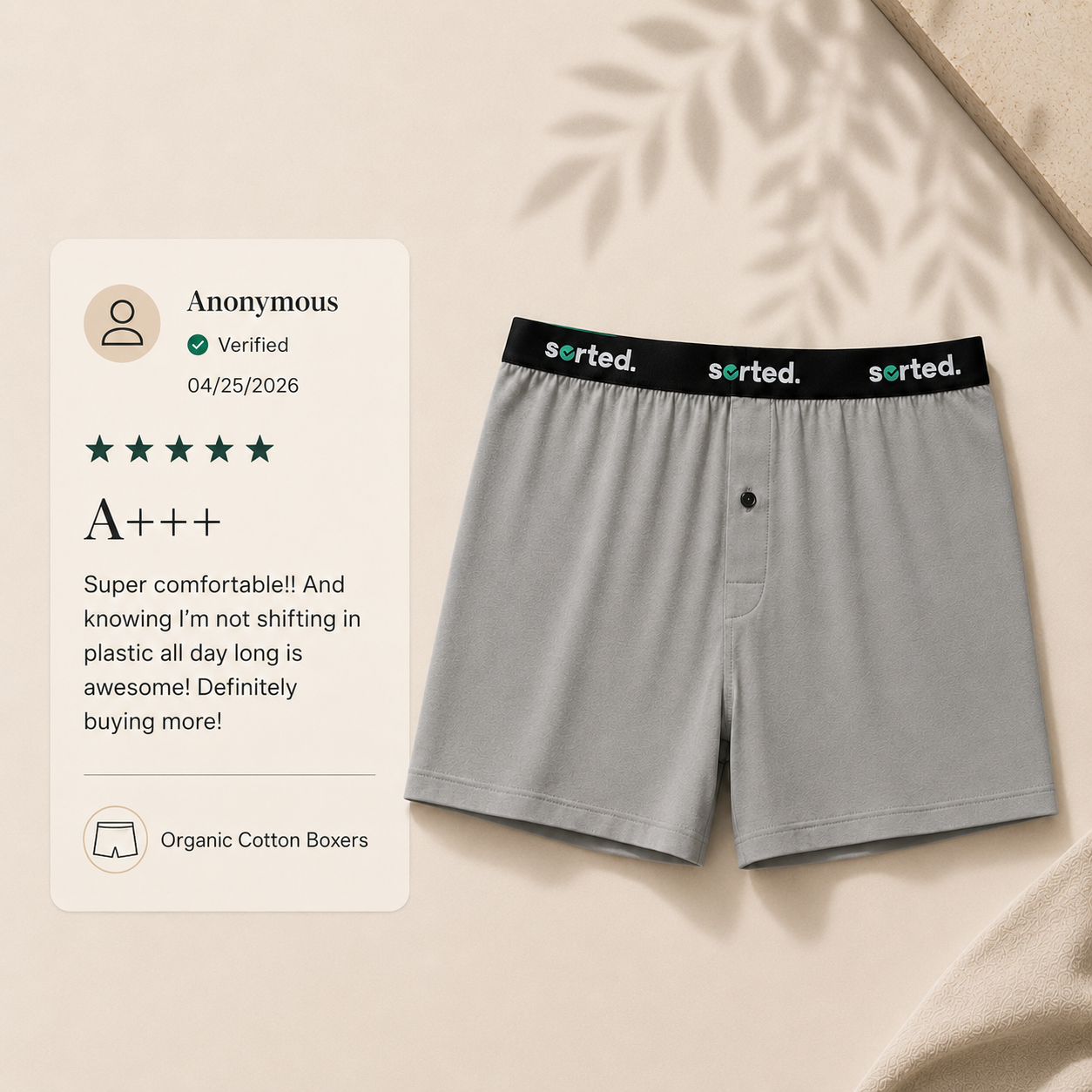100% Organic Cotton Boxers