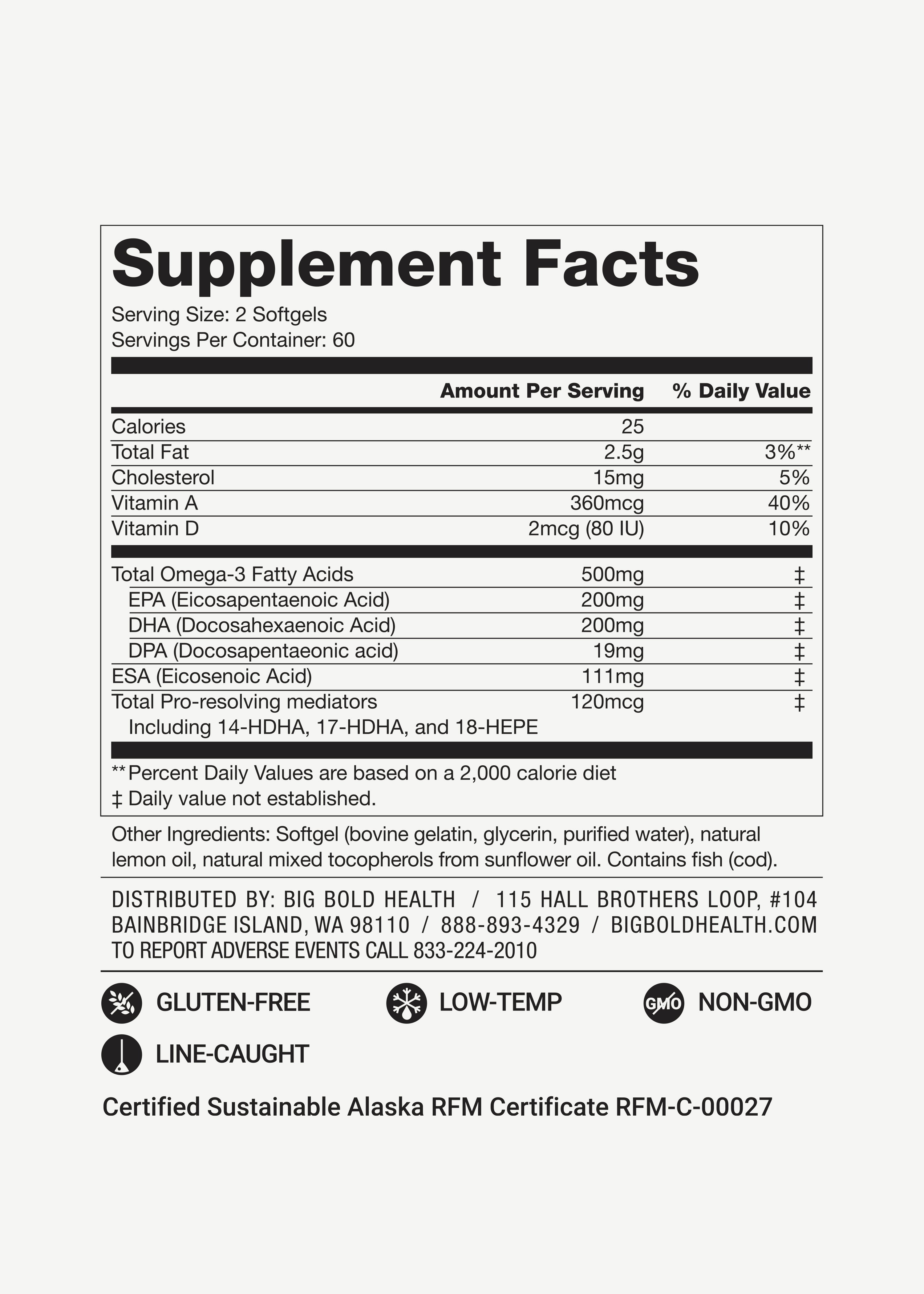 Dutch Harbor Omega® Maintain Softgels by Big Bold Health