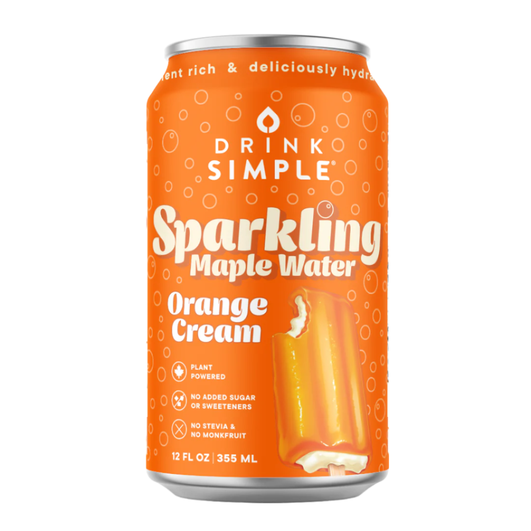 12 oz. Orange Cream Sparkling Maple Water - 12 Pack by Drink Simple