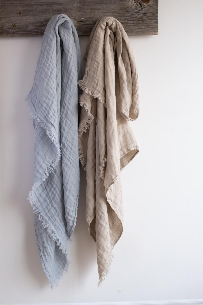 Cabana Linen Throw available in 2 colors by Linen Way