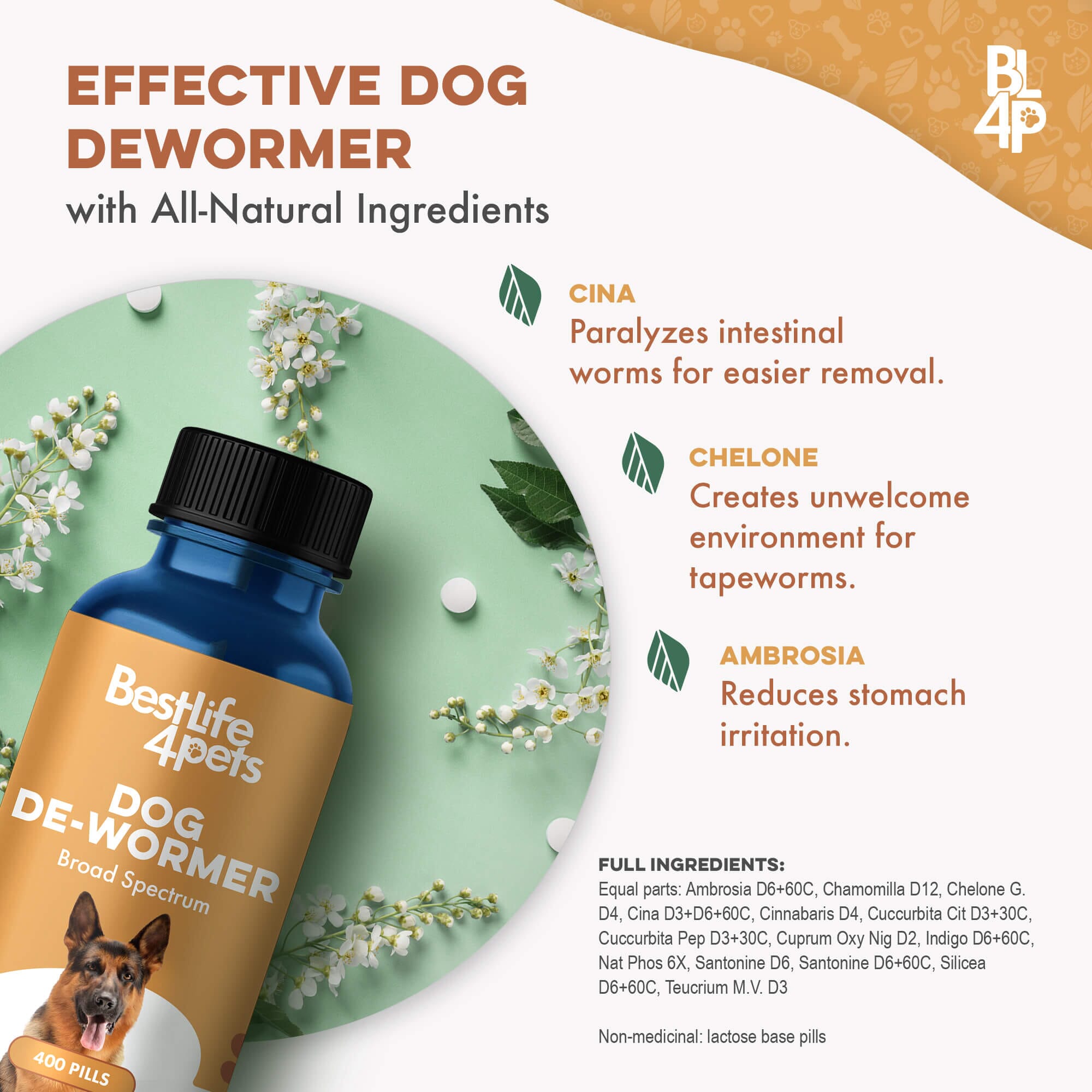 Broad Spectrum De-wormer for All Dogs by BestLife4Pets
